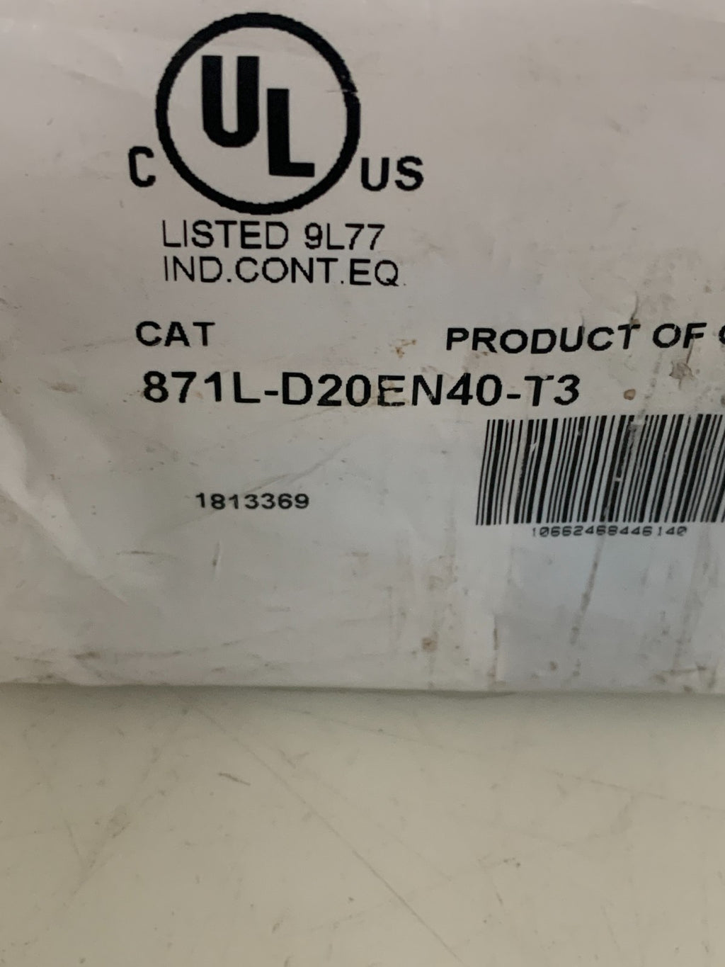 ALLEN BRADLEY INDUCTIVE PROXIMITY SENSOR 871L-D2OEN40-T3