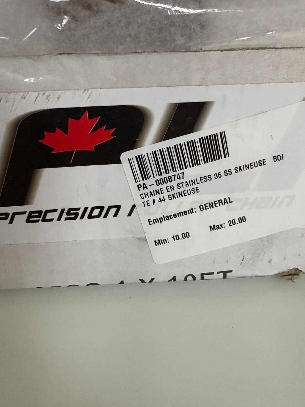 PRECISION ROLLER CHAIN 10' S.STEEL #35SS-11