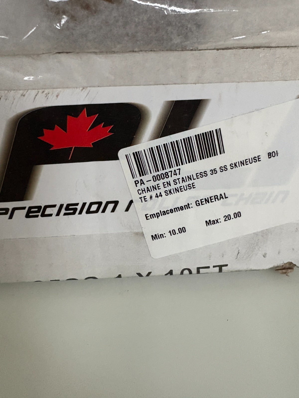 PRECISION ROLLER CHAIN 10' S.STEEL #35SS-11