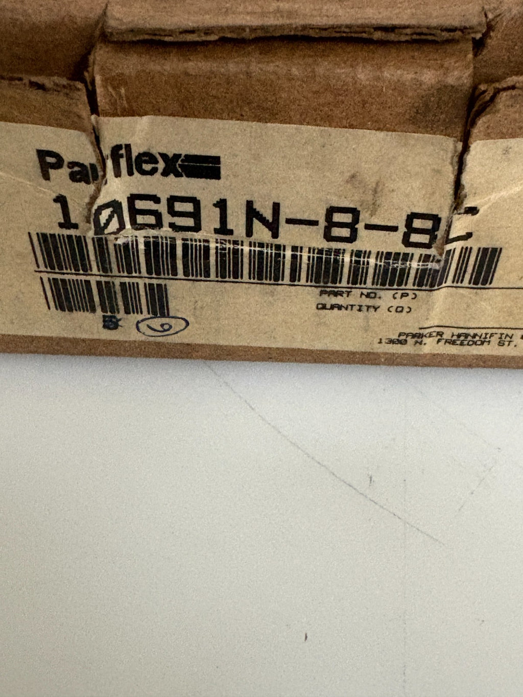 LOT OF 5 PARKER HANNIFIN PARFLEX 10691N-8-8C