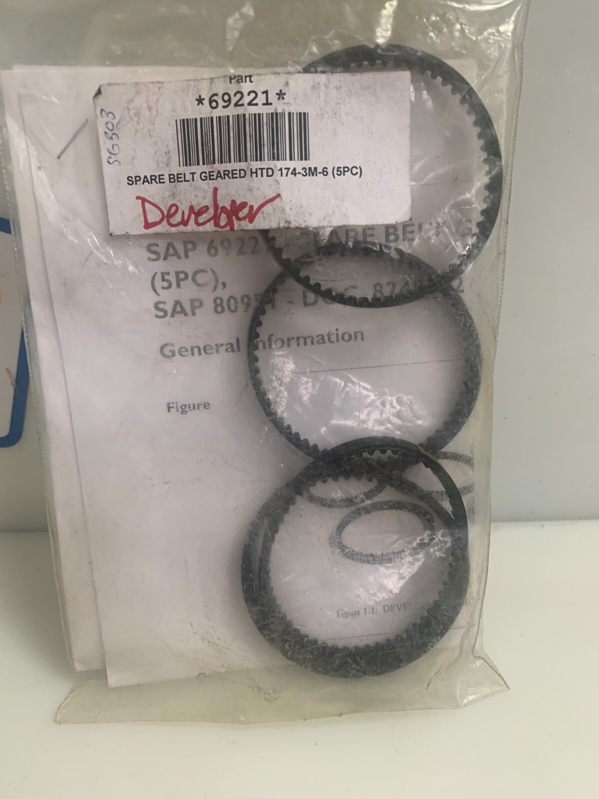 LOT OF 5  XEIKON HTD174-3M-6 GEARED BELT #69221