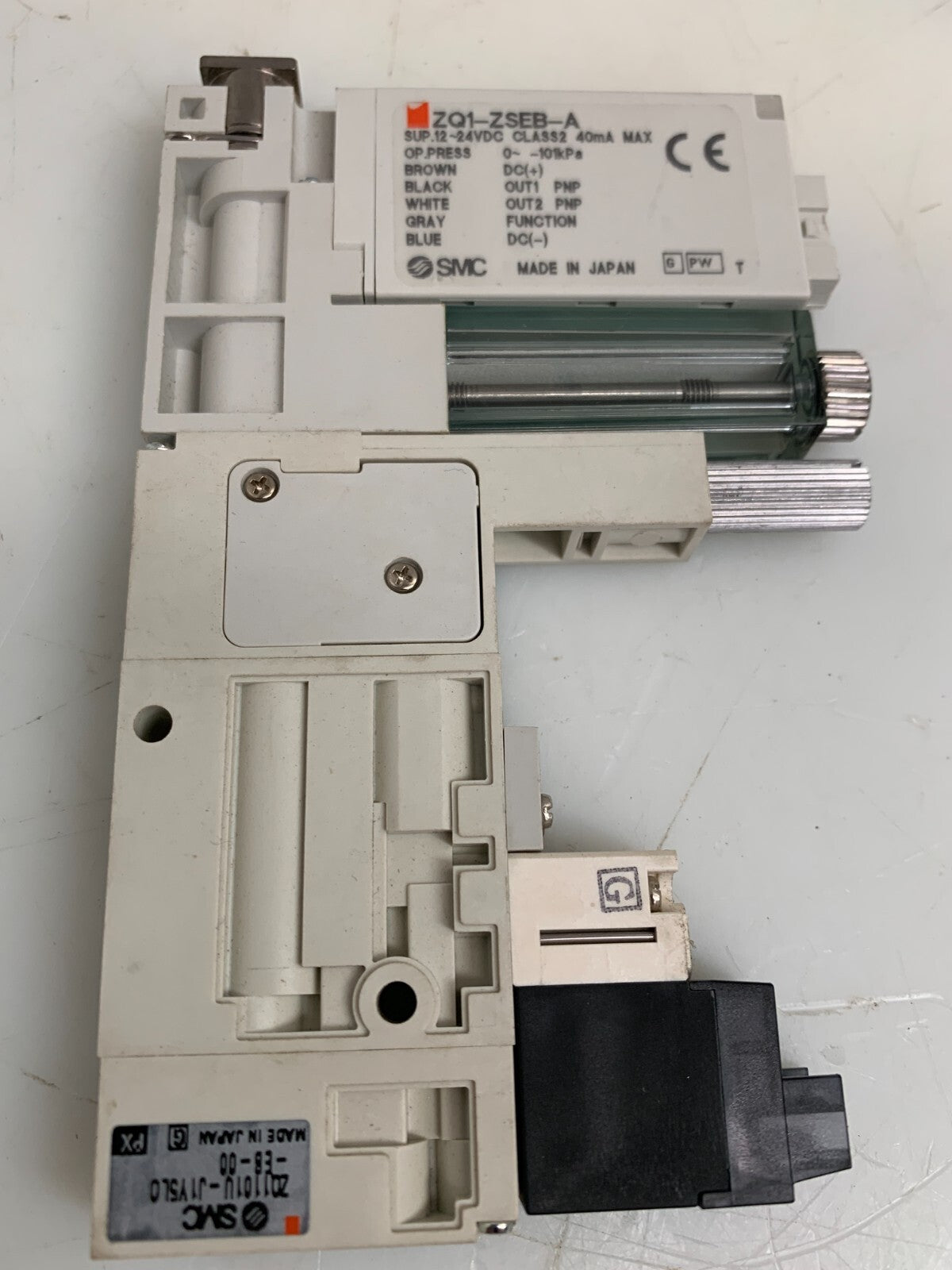 SMC ZQ1-ZSEB-A  Solenoid Valve  w/SMC ZQ1101U-J1Y5L0 Vacuum Generator