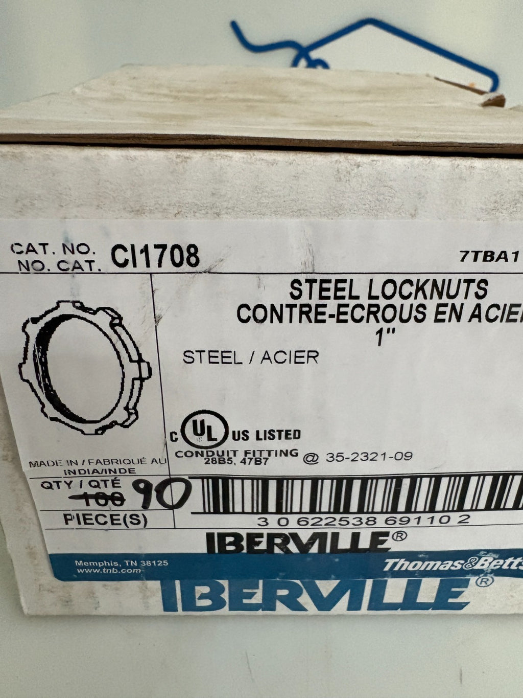 ABB THOMAS & BETTS STEEL 1" LOCKNUTS CI1708 90 IN BOX2
