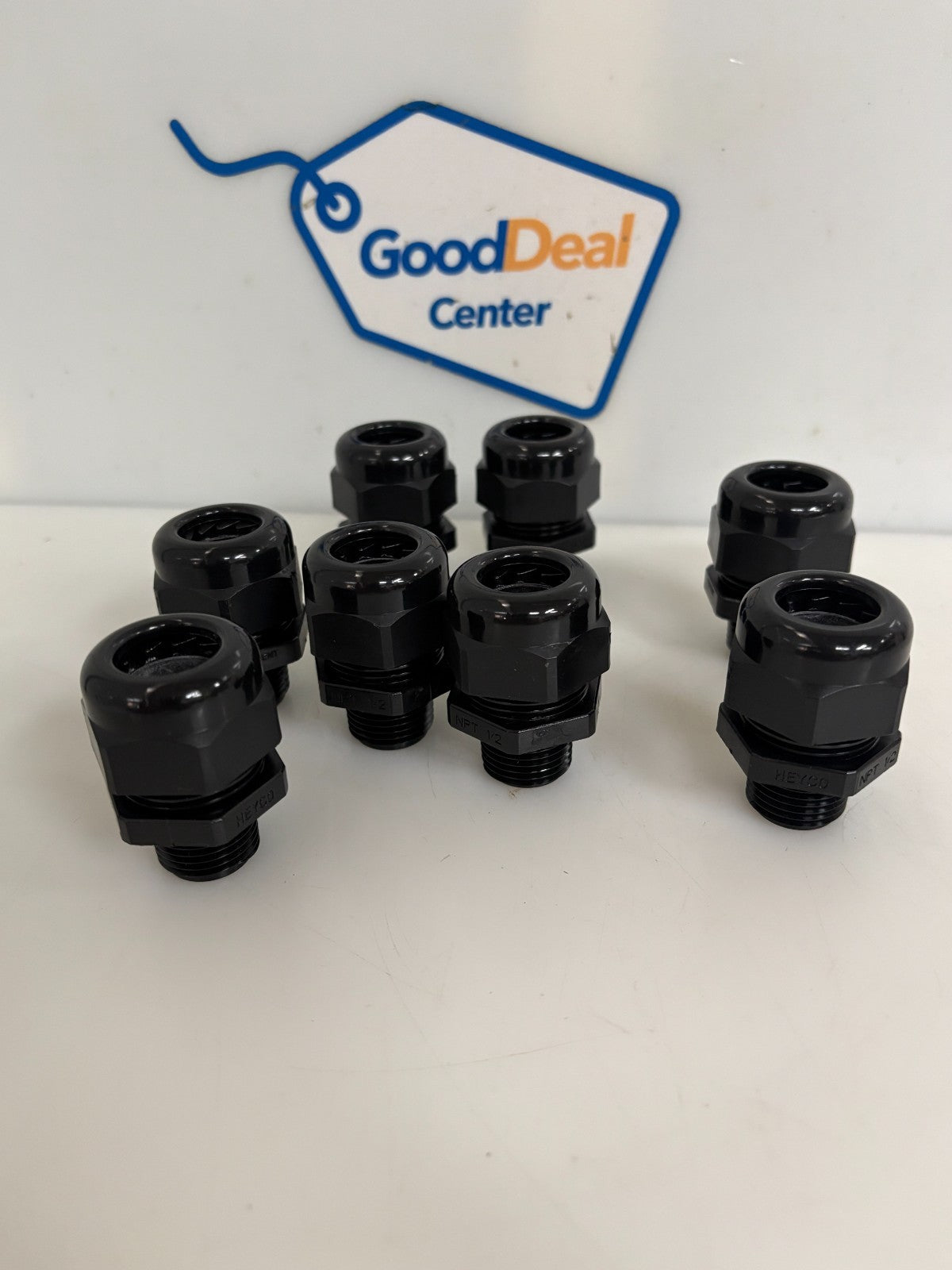 LOT OF 8 HEYCO BLACK PVC 1/2 NPT LIQUID TIGHT