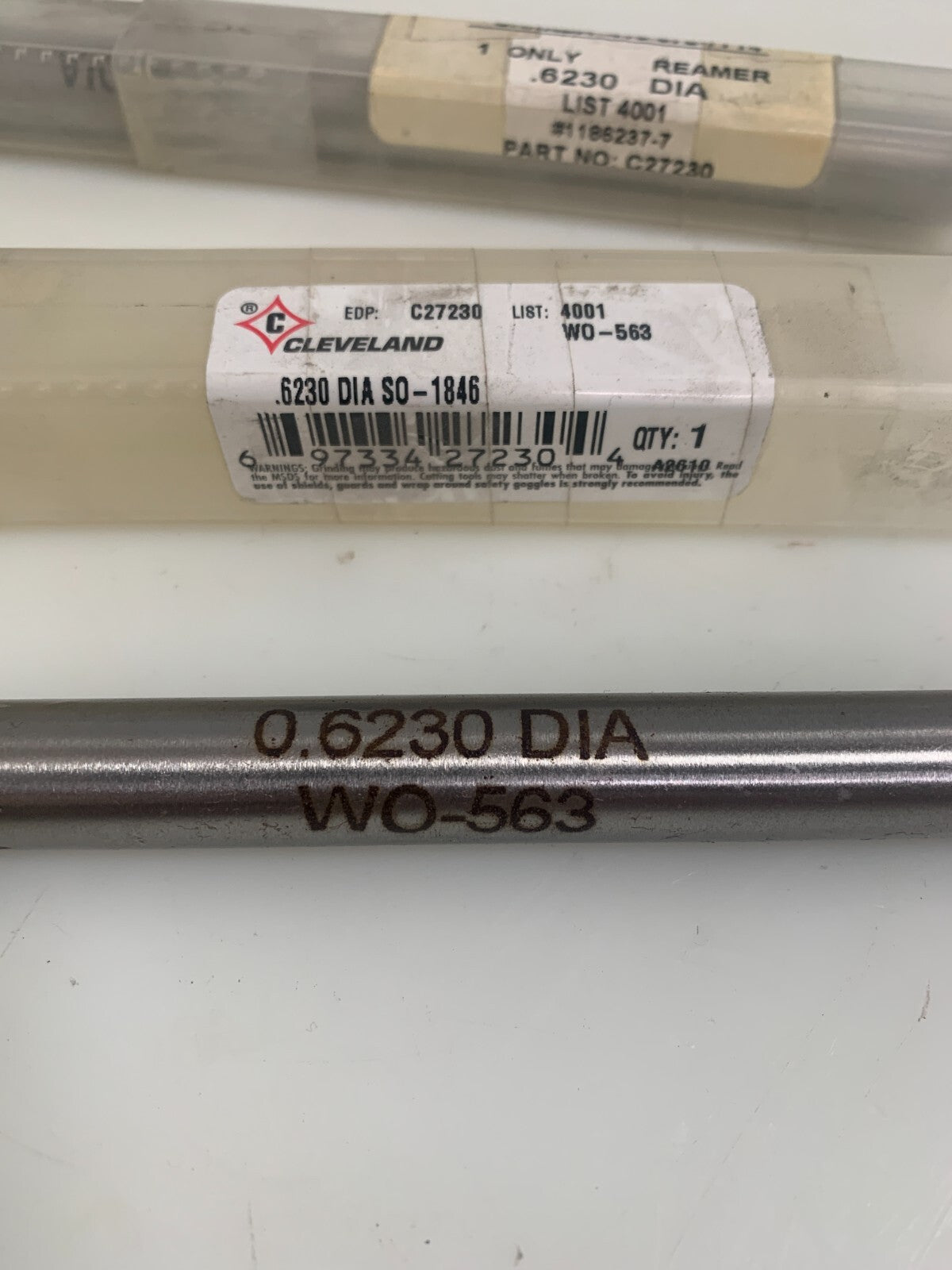 LOT OF 2 CLEVELAND .6230 DIA . REAMER #C27230
