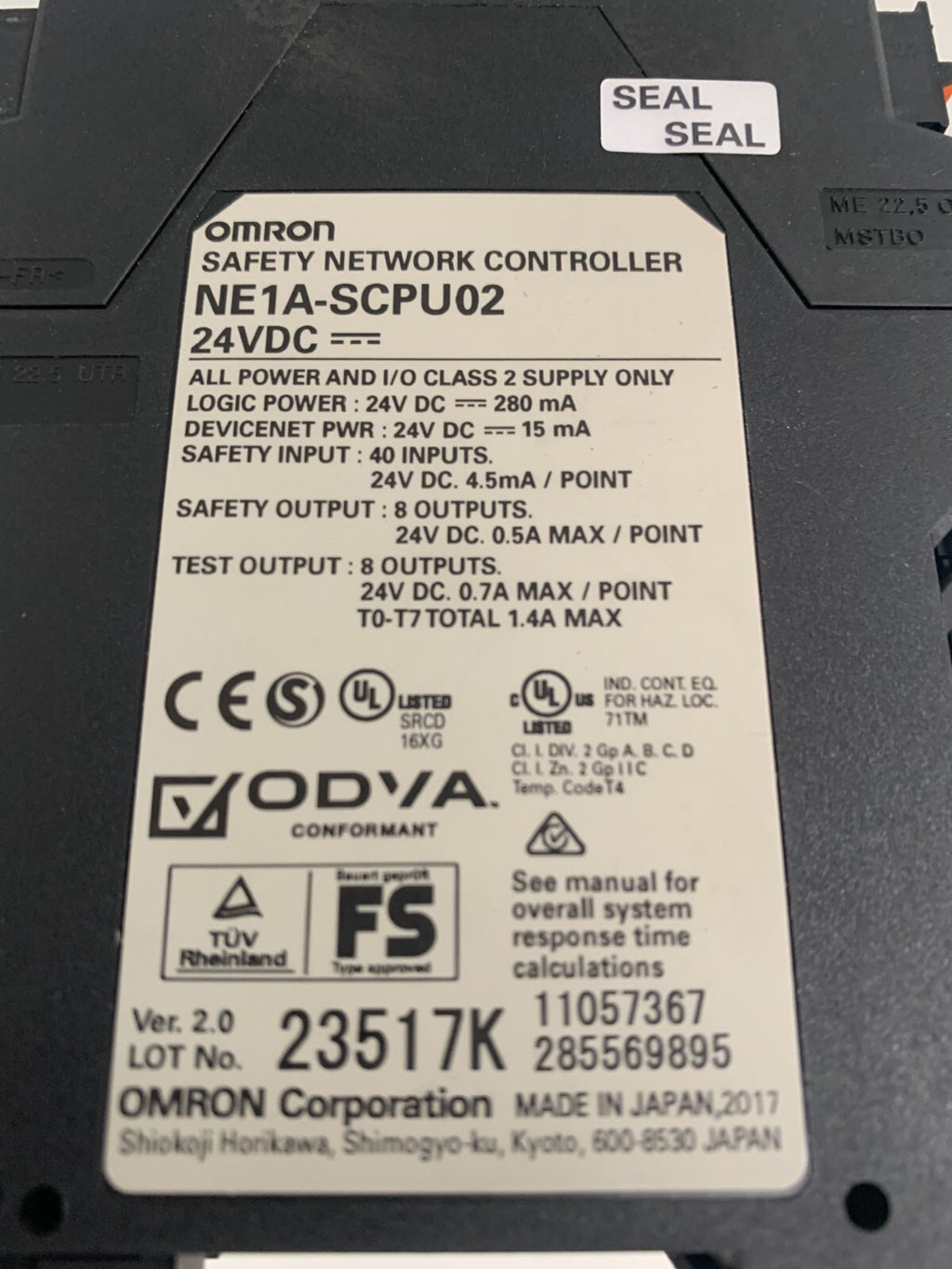 OMRON STI SAFETY NETWORK CONTROLLER NE1A-SCPU02
