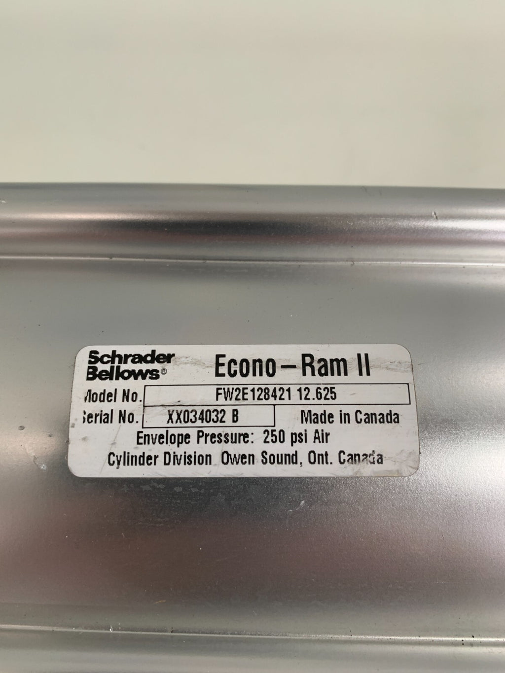 PARKER SCHRADER BELLOWS ECONO-RAM II FW2E12B421 12 . 625  250 PSI