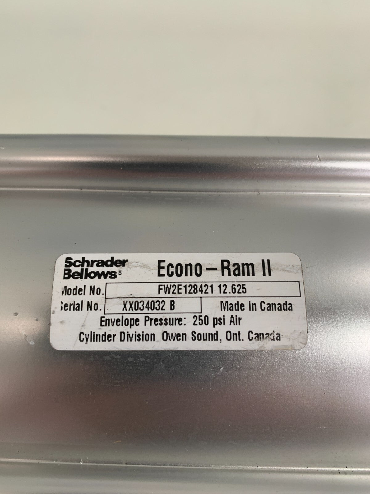 PARKER SCHRADER BELLOWS ECONO-RAM II FW2E12B421 12 . 625  250 PSI