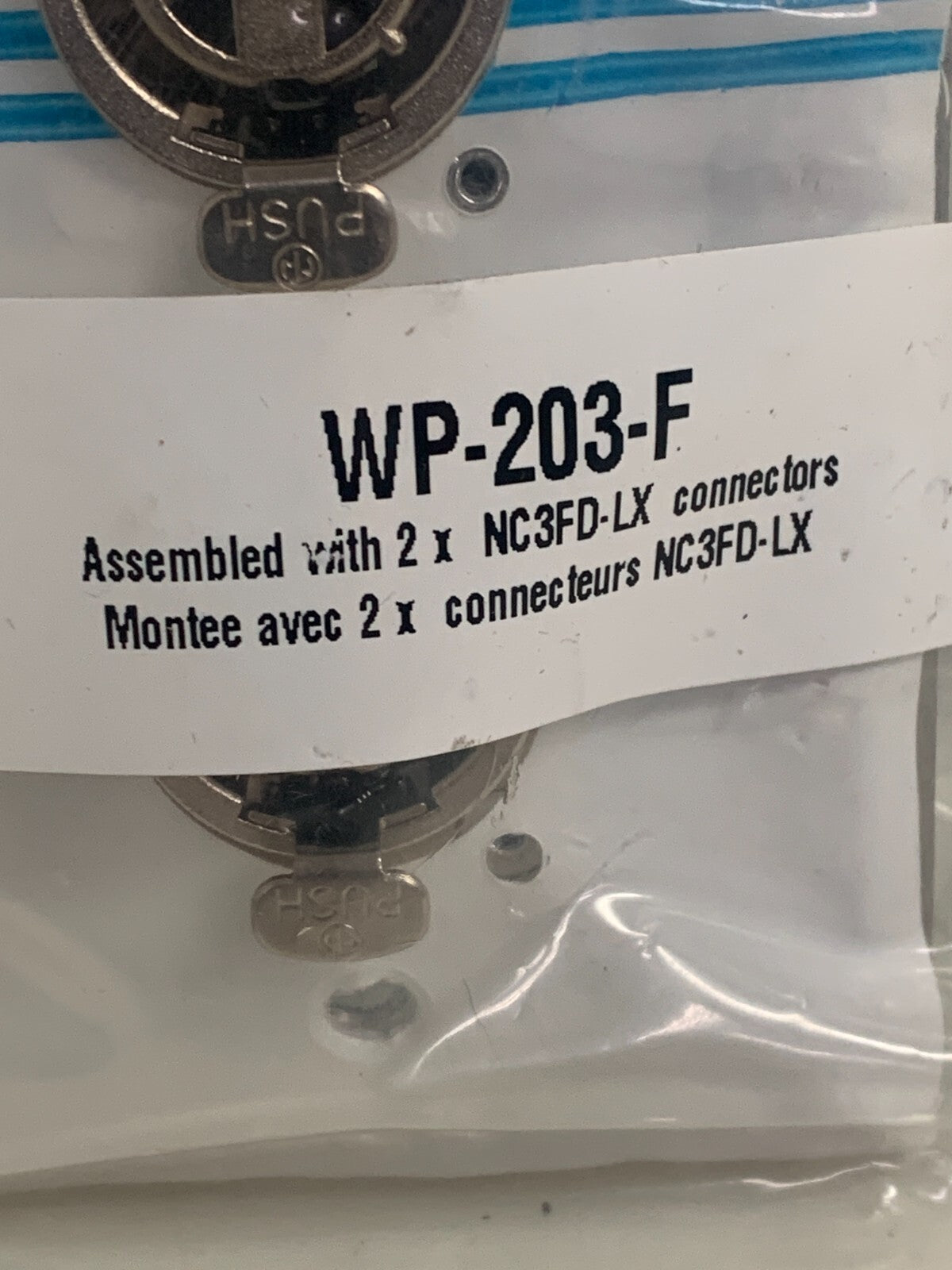 LOT OF 6 NEUTRIK DUAL WALLPLATE W/TWO NC3FD-L-1 RECEPTACLES WP203-M