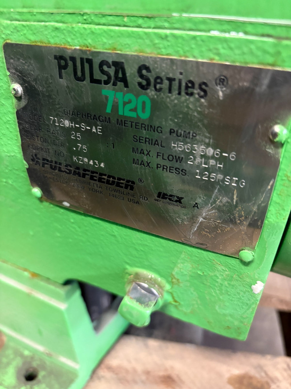 PULSAFEEDER 7120 DIAPHRAGM METERING PUMP 7120H-S-AE1
