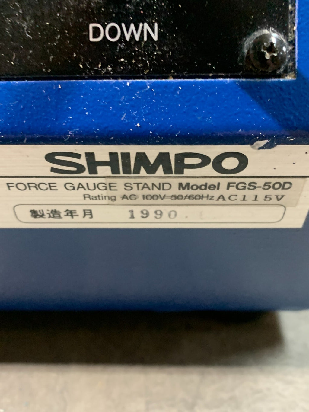 SHIMPO FORCE GAUGE STAND FGS-50D DIGITAL TACHO METER W/SHIMPO MODULE DT-6LS