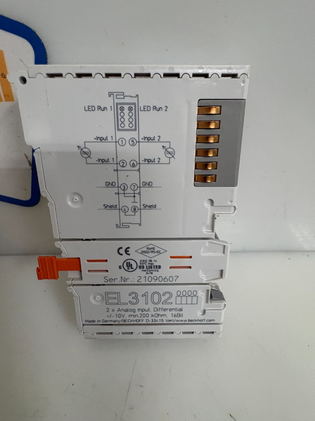 BECKHOFF 2X ANALOG INPUT DIFFERENTIAL EL 31021