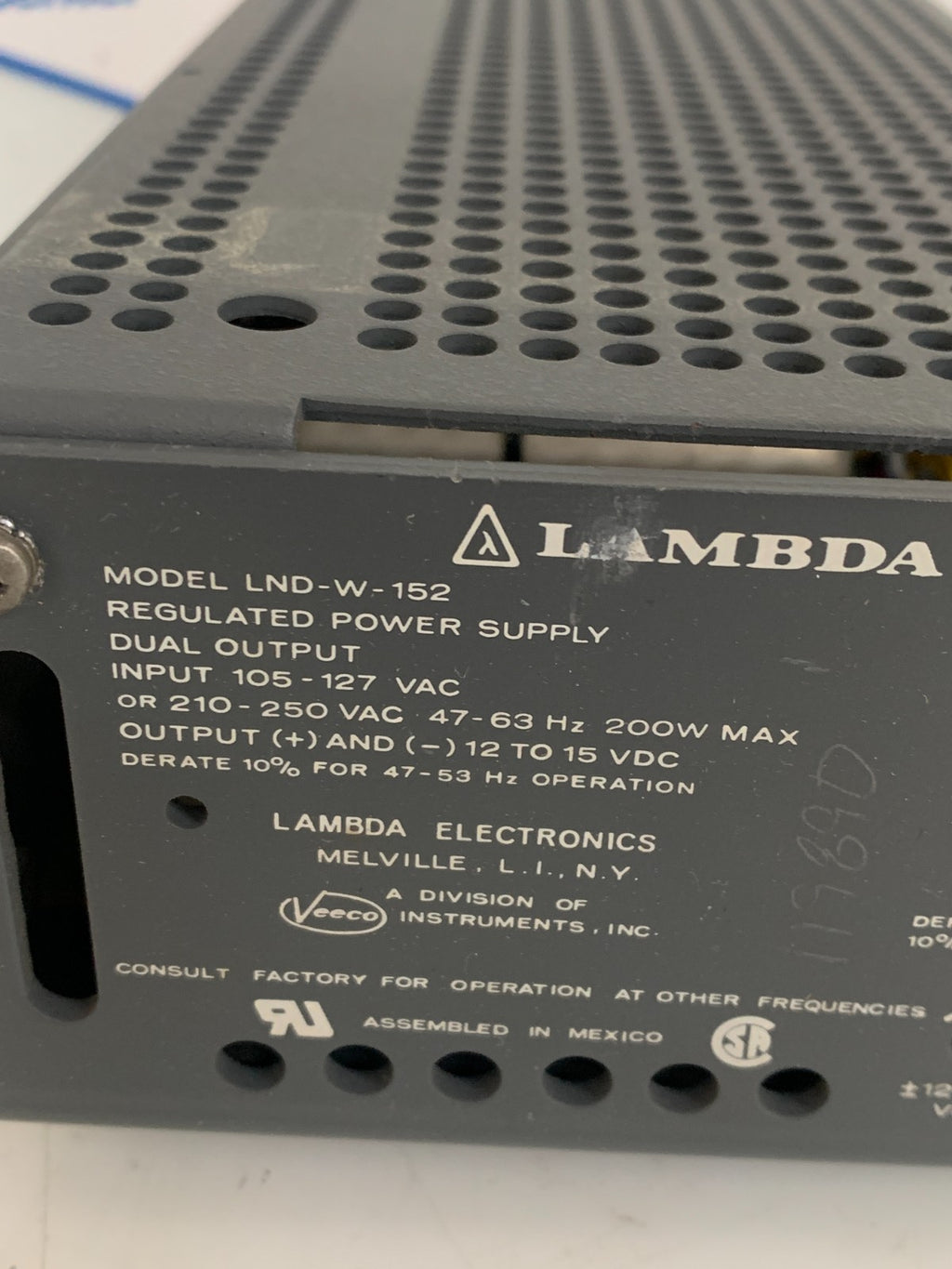 LAMBDA POWER SUPPLY LND-W-152