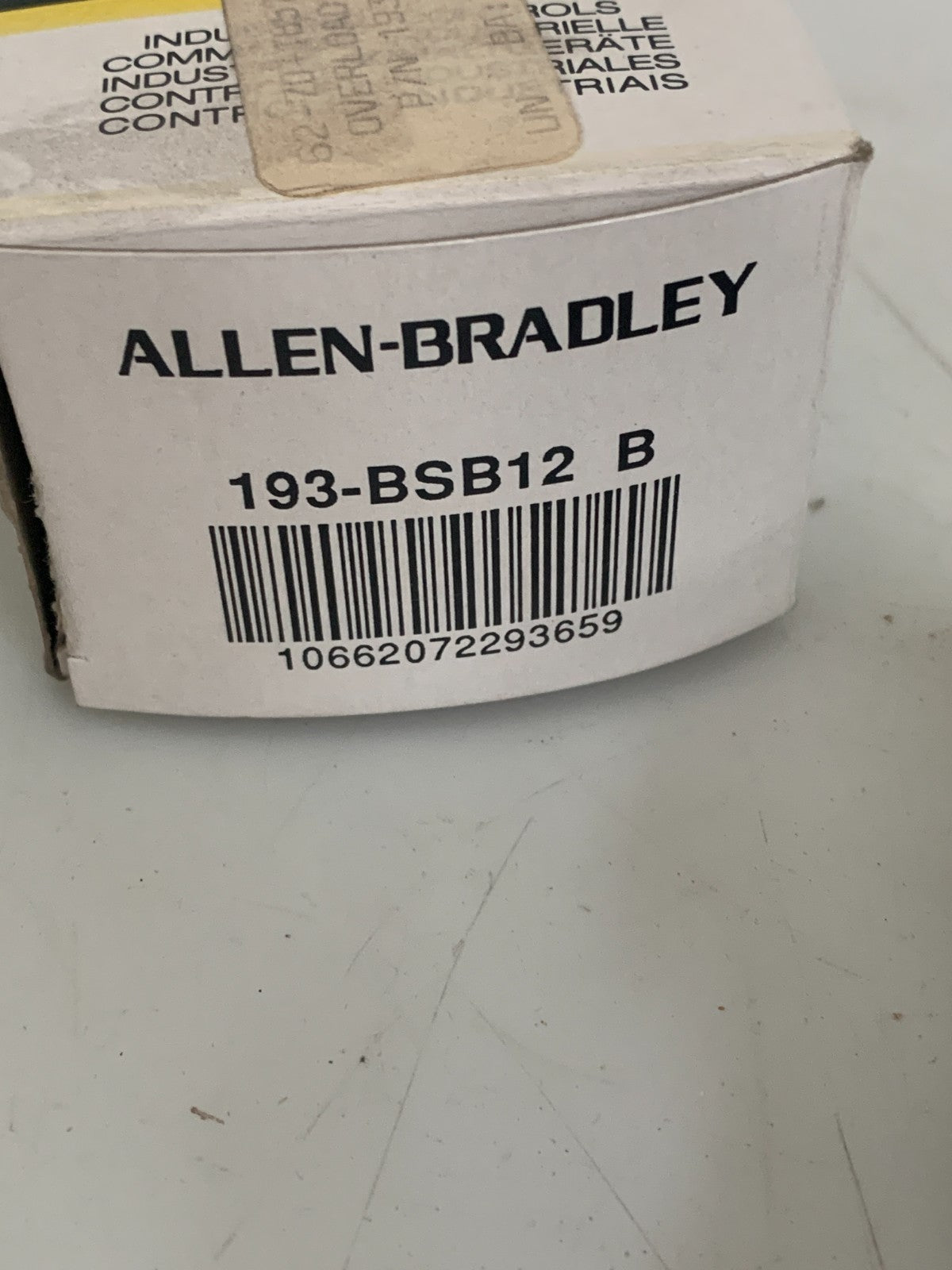 ALLEN BRADLEY OVERLOAD RELAY 193-BSB12 B3