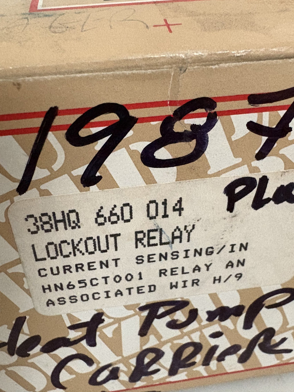CARRIER LOCKOUT RELAY 38 HQ 660 014