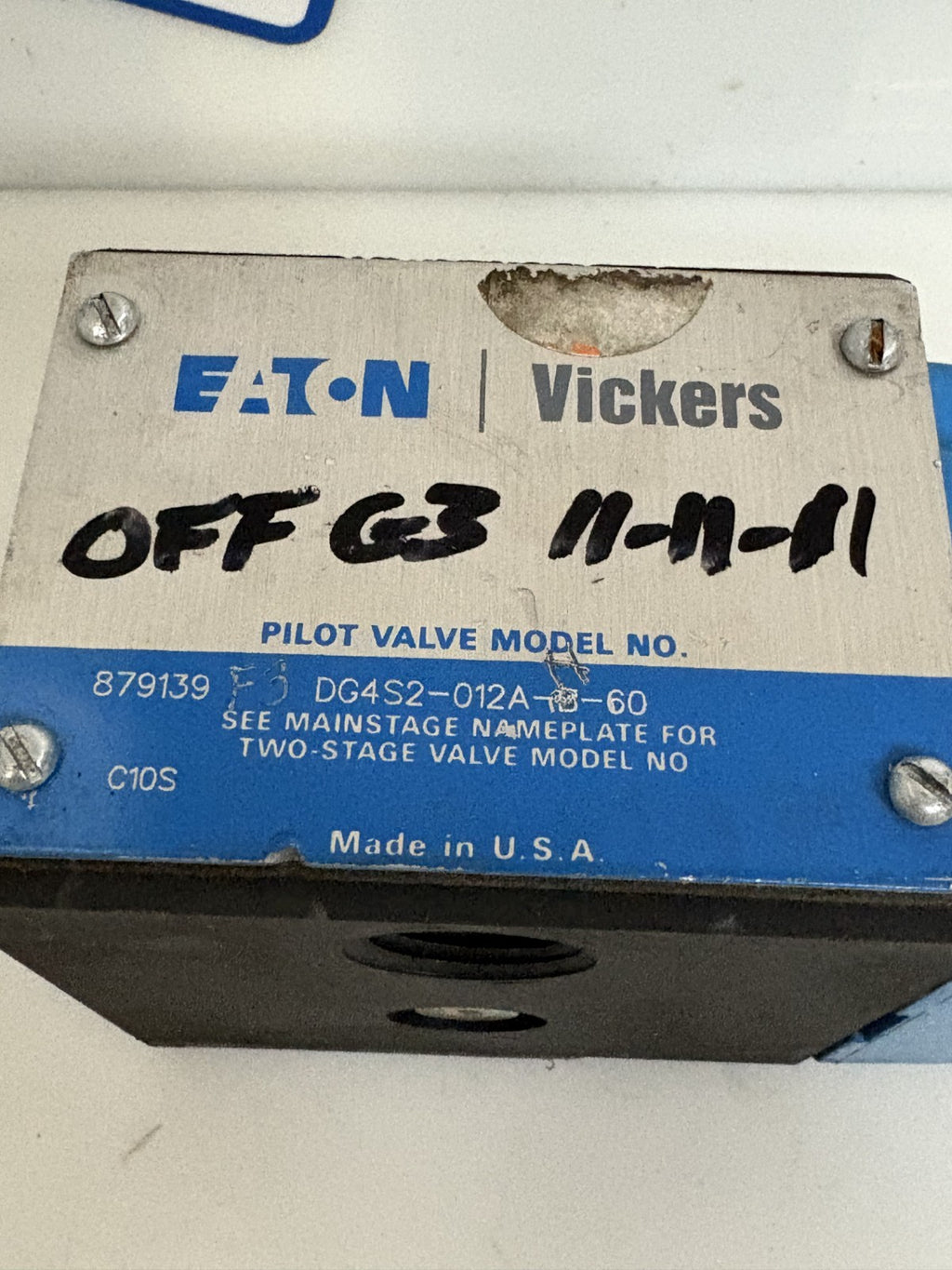 EATON VICKERS PILOT VALVE DG4S2-012A-B-60