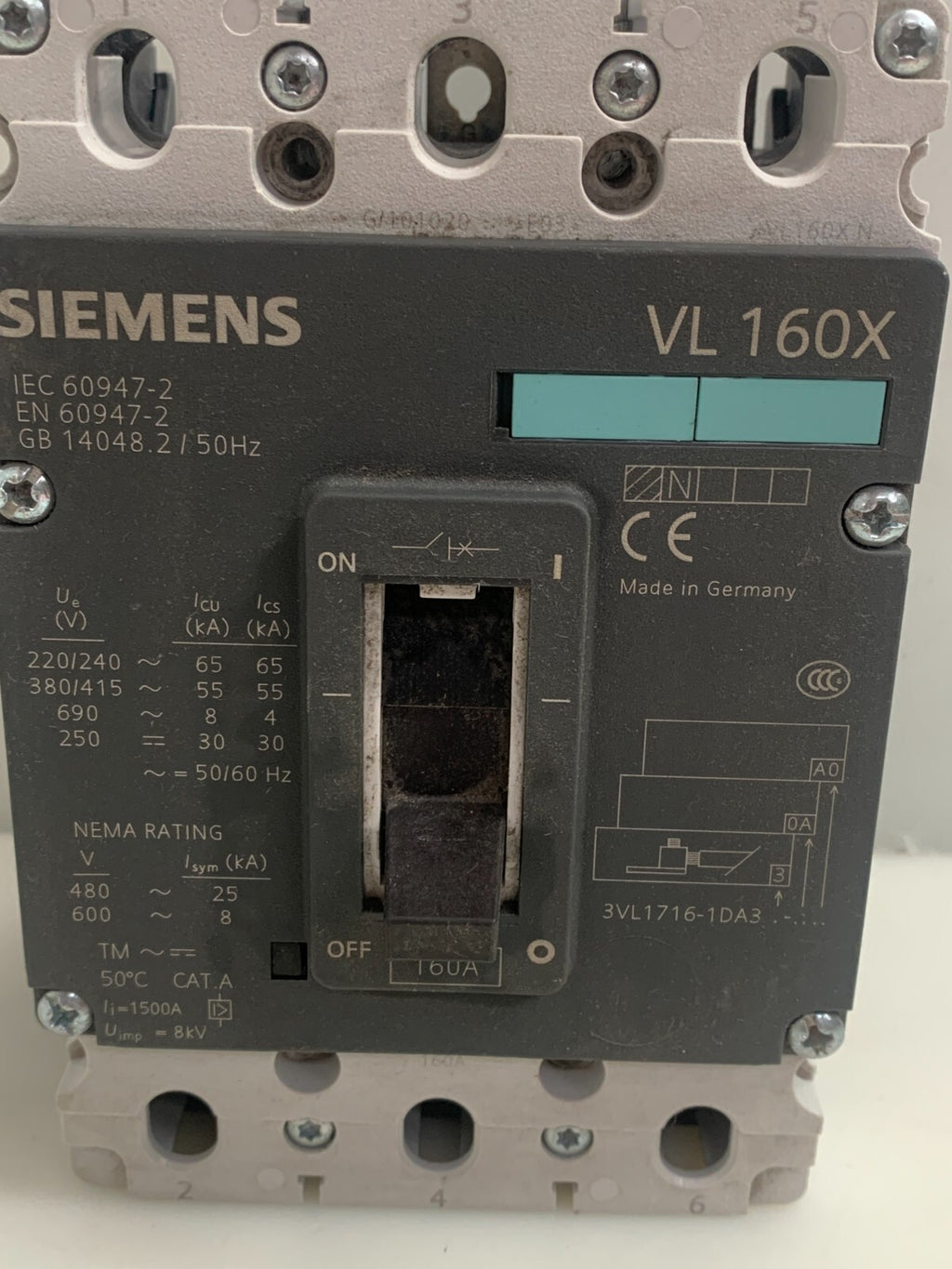 SIEMENS VL160X   Circuit Breaker   3VL9400-2AH00