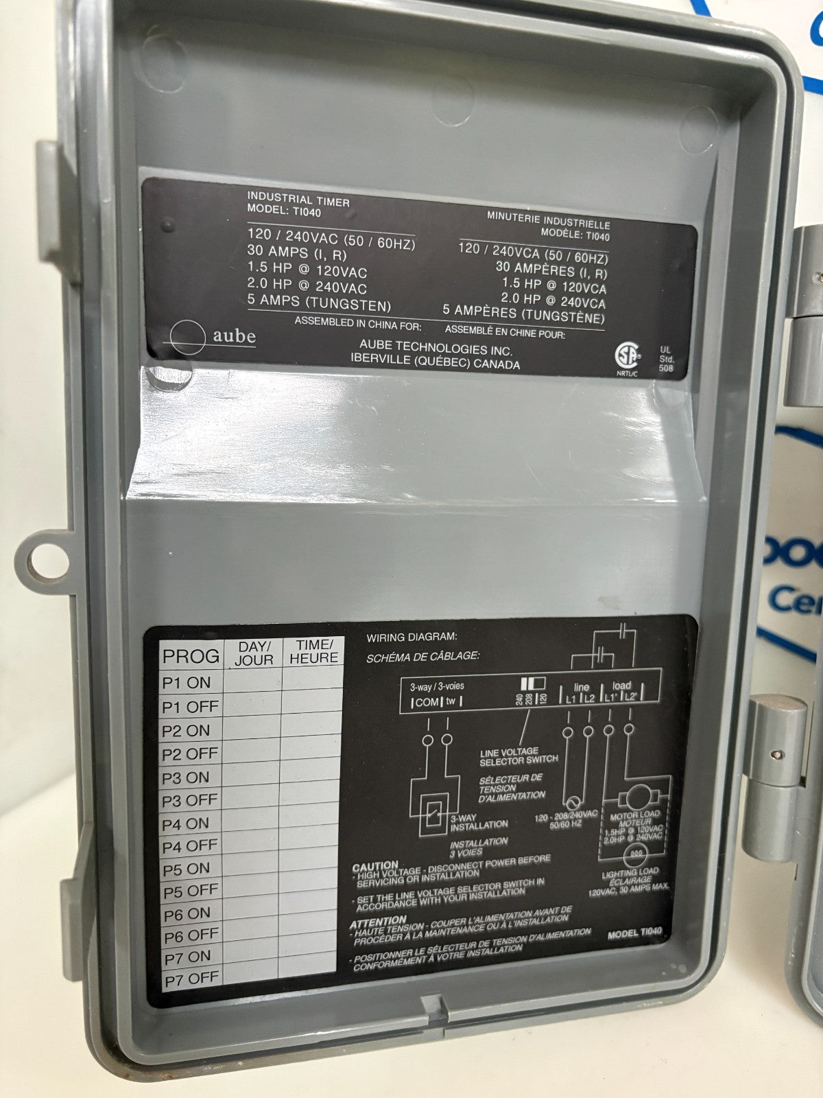 AUBE TECH HONEYWELL 7 DAY PROGRAMMABLE TIMER TI 0403
