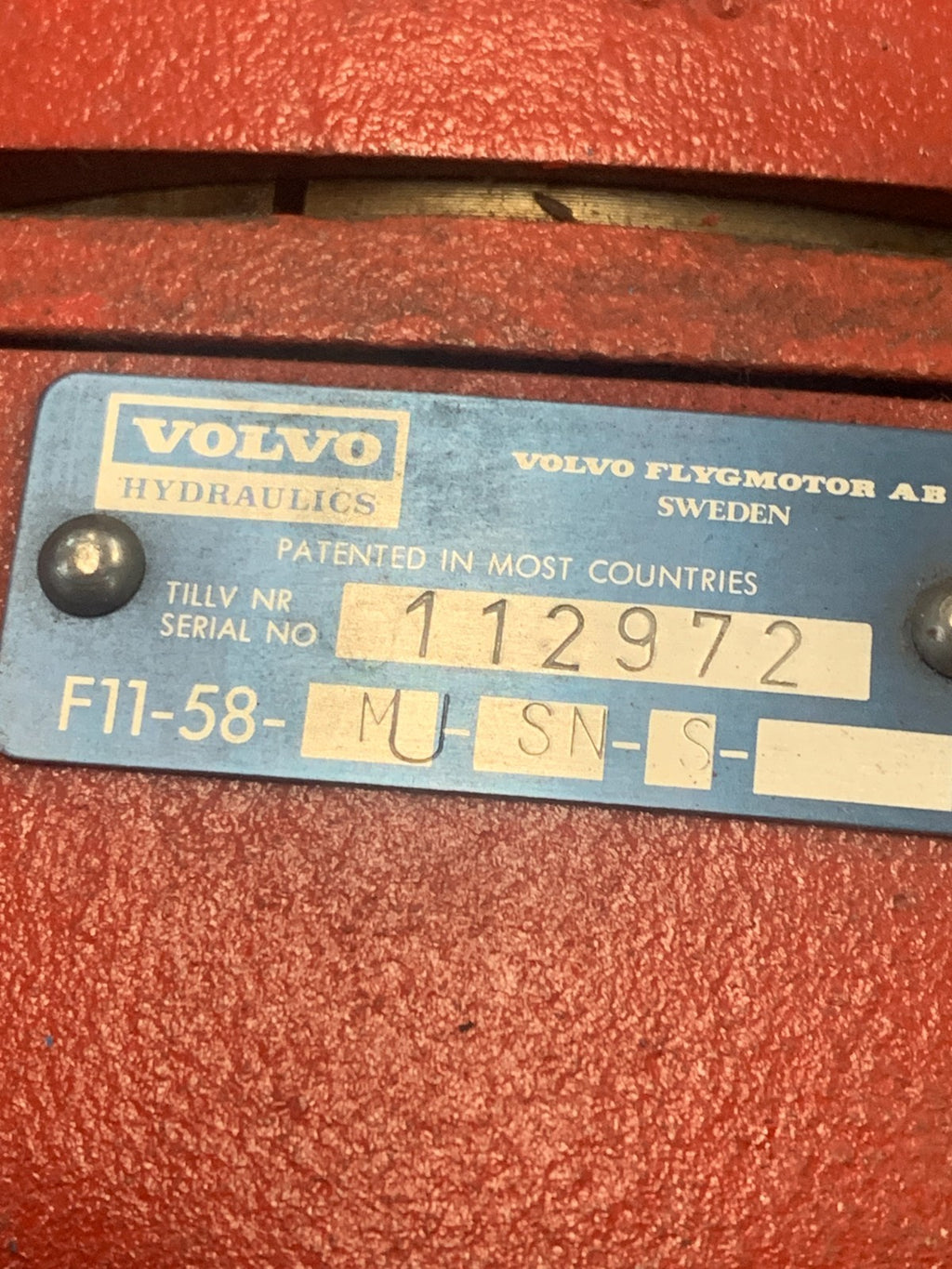 VOLVO HYDRAULIC MOTOR F11-58-M (U?) -SN-S