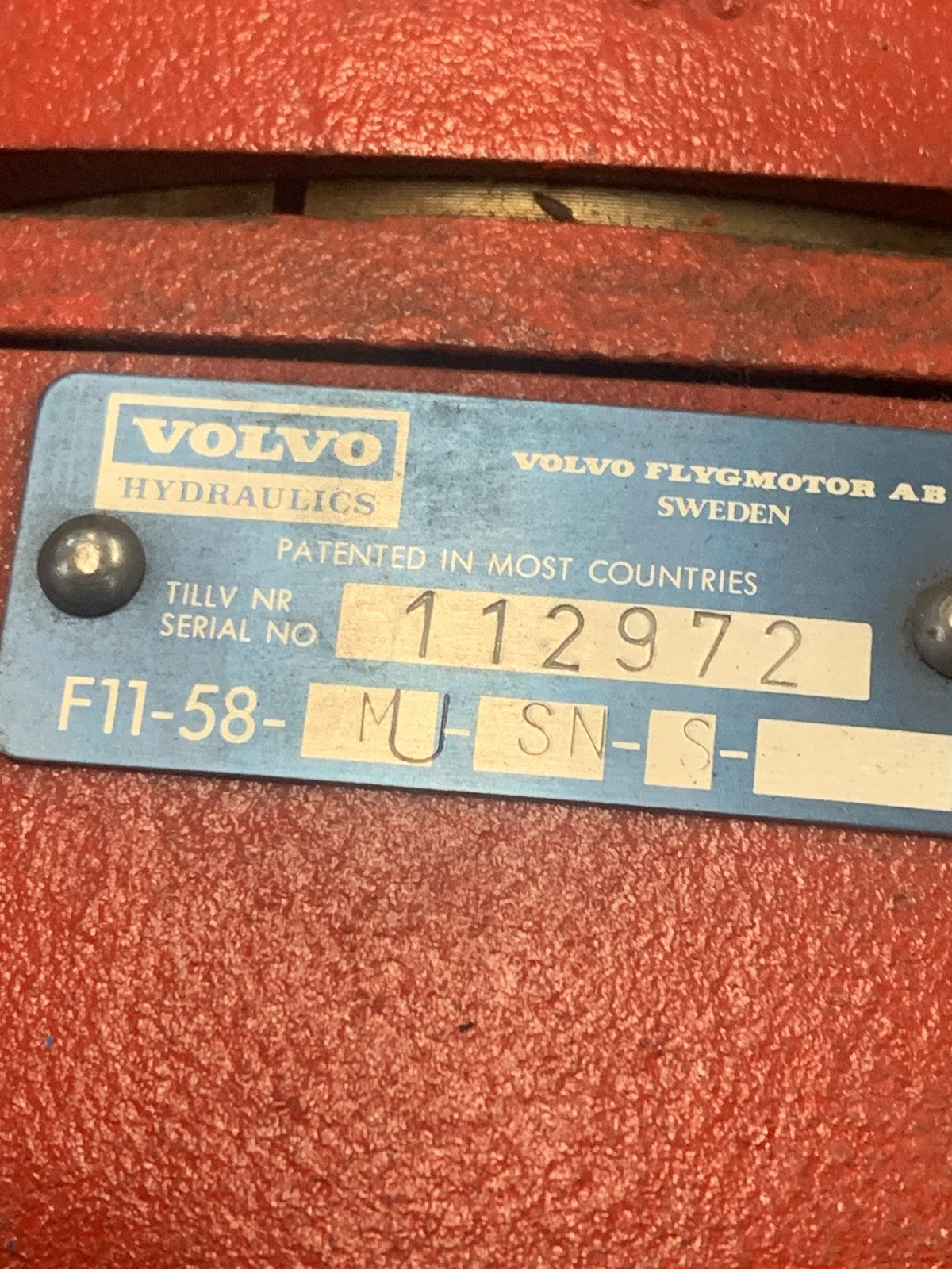 VOLVO HYDRAULIC MOTOR F11-58-M (U?) -SN-S