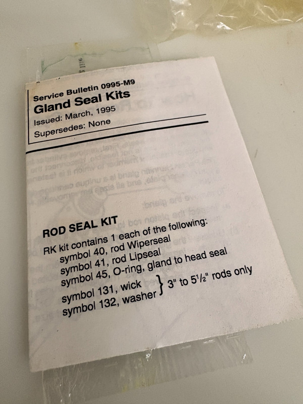 PARKER GLAND CARTRIDGE KIT RG2AN00401 3