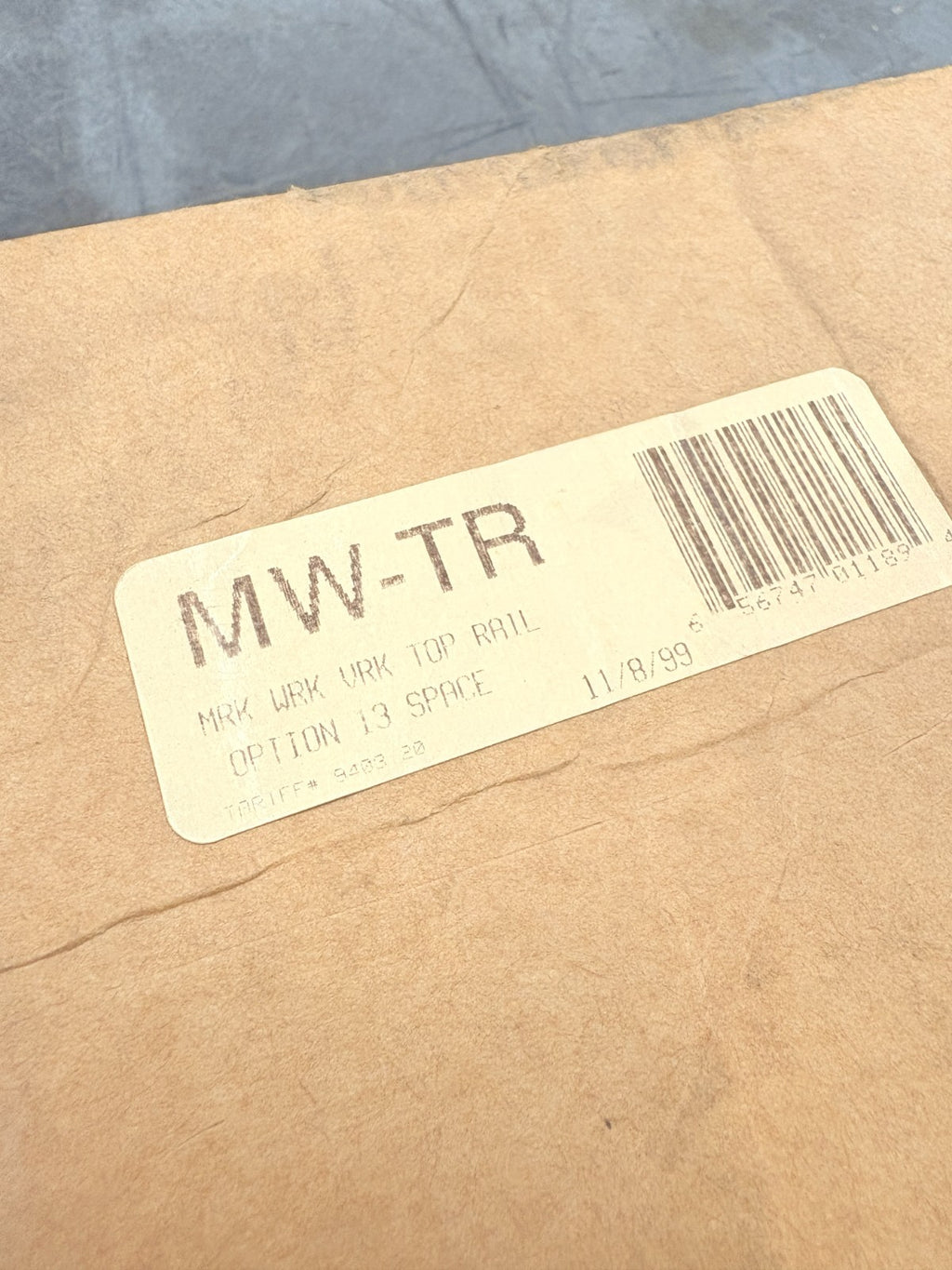 MIDDLE ATLANTIC MW-TR TOP RAIL