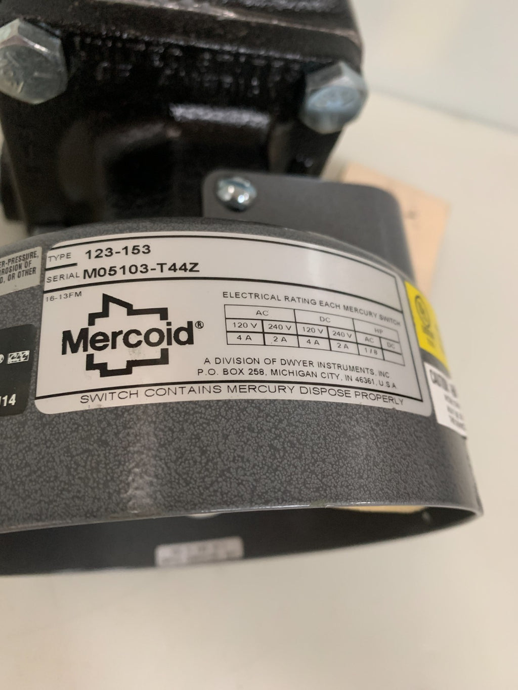MERCOID BOILER WATER LEVEL CONTROL #123-153