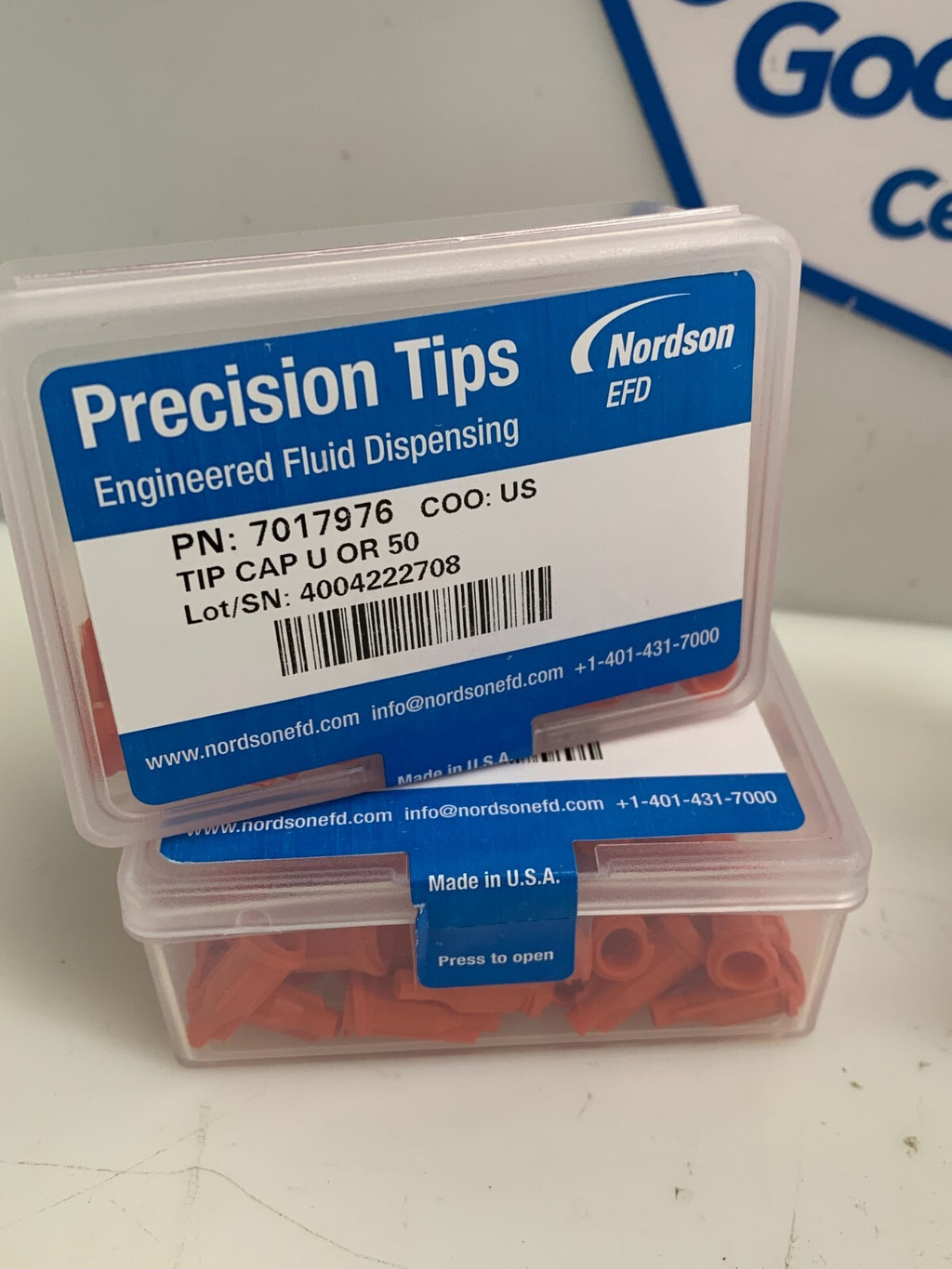 Lot of 4 Nordson EFD Precision Tips 7017976 COO: US Orange 50/box