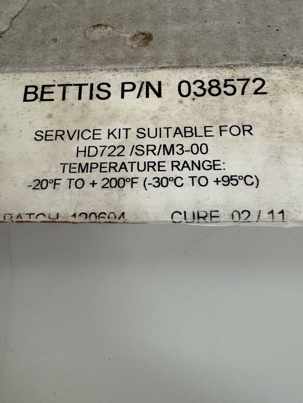 BETTIS VALVE ACTUATOR SEAL KIT 038572