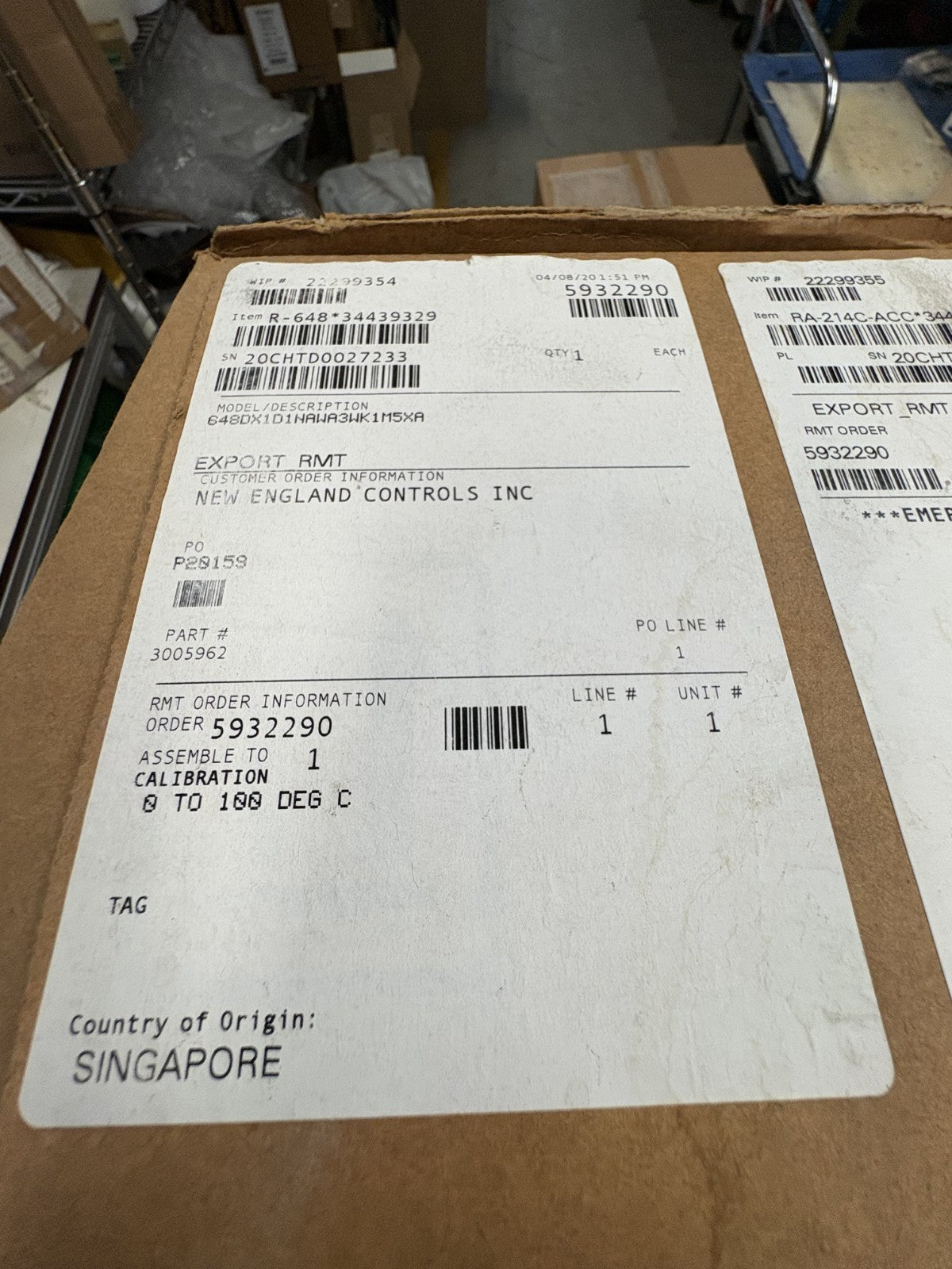 EMERSON ROSEMOUNT WIRELESS TEMPERATURE TRANSMITTER 648DX1D1NAWA3WK1M5XA