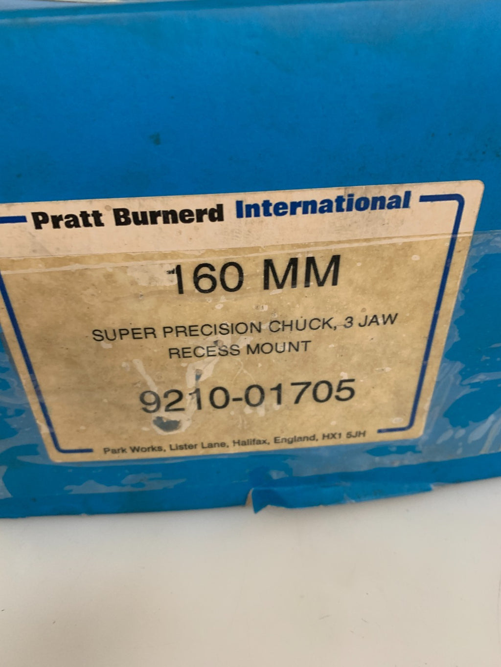 PRATT BURNERD SUPER PRECISION CHUCK 3 JAW RECESS MOUNT 160 MM #9210-01705