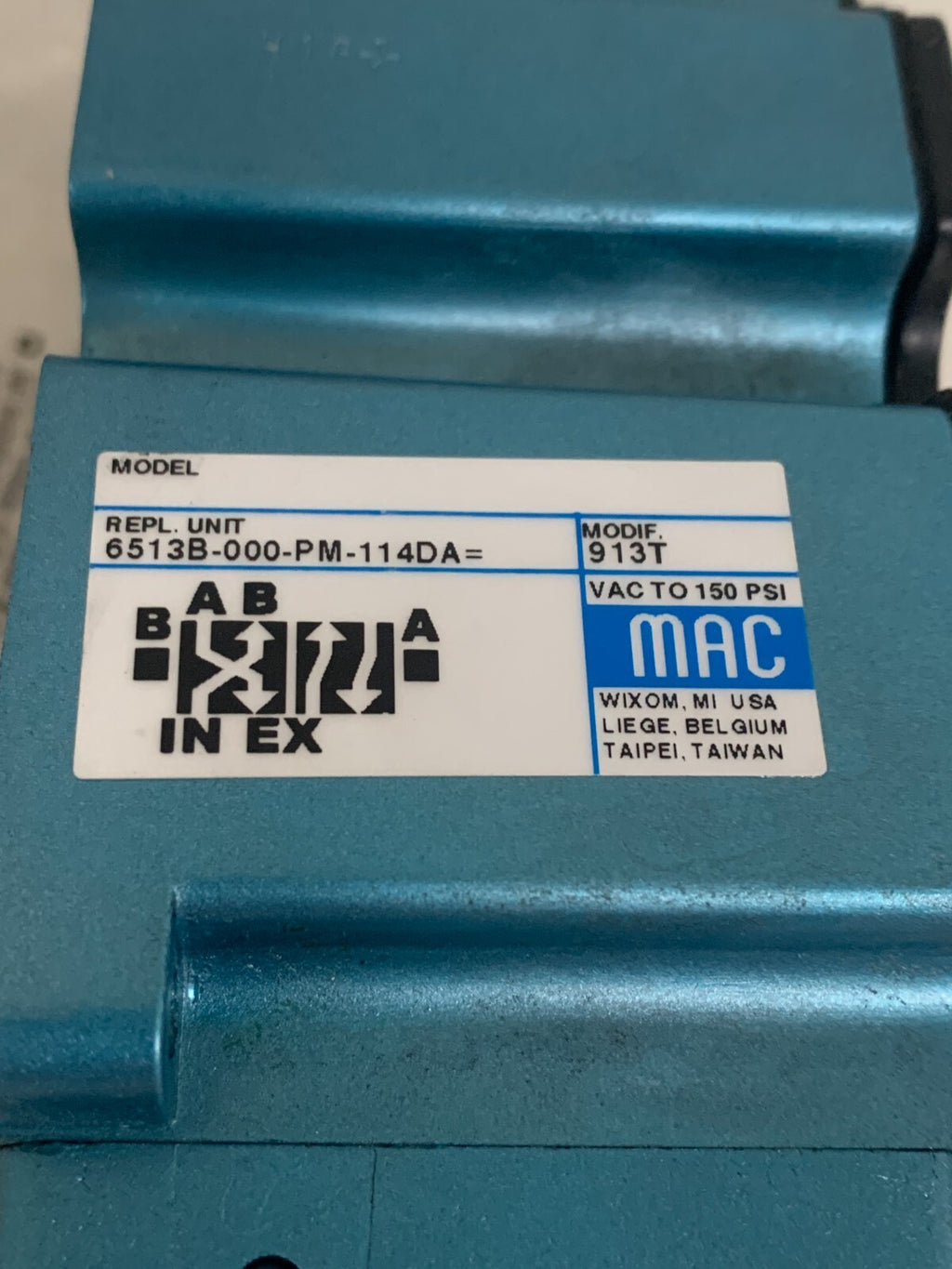 MAC VALVES 120 PSI 6513B-000-PM-114DA3