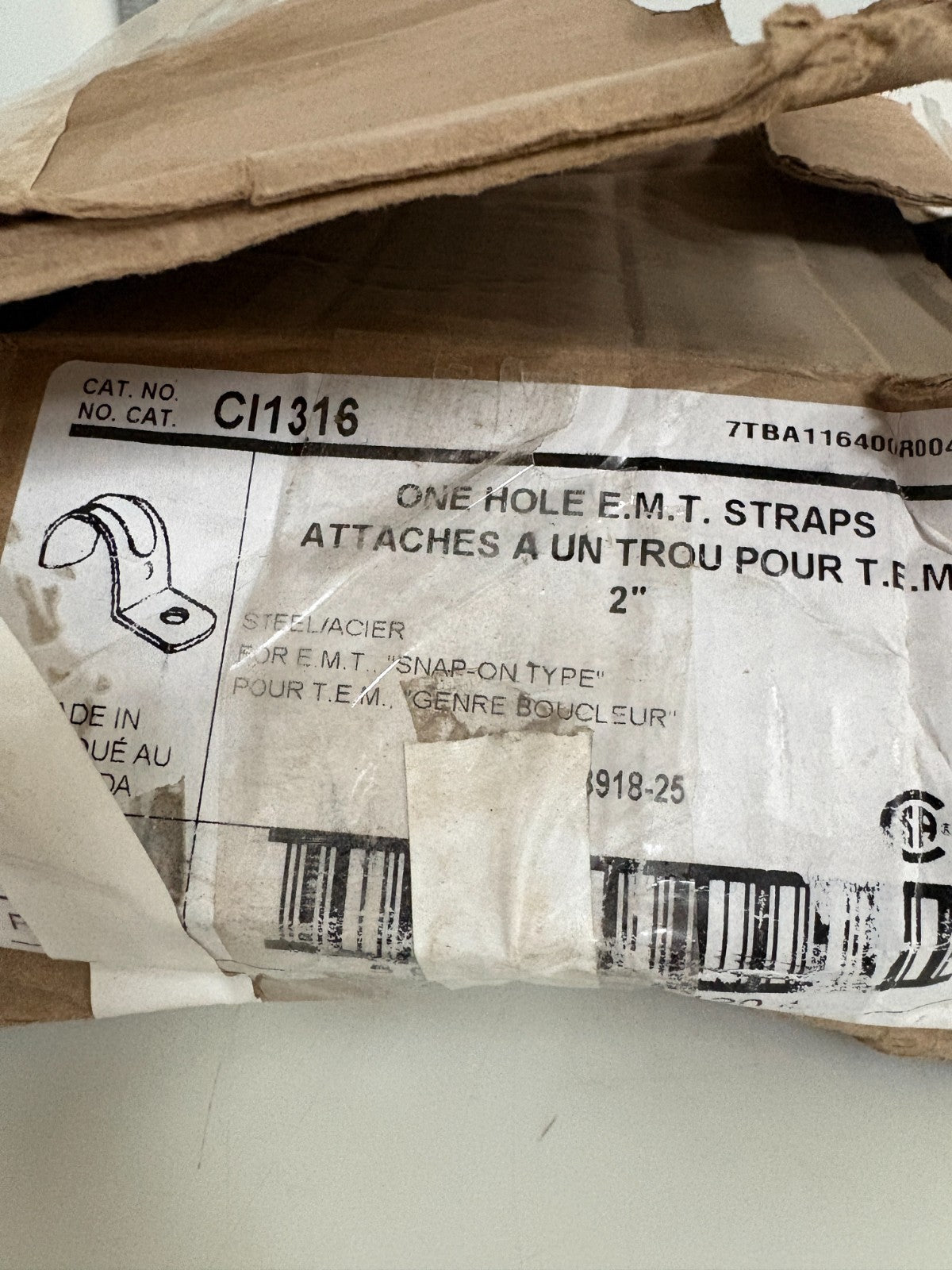 ABB THOMAS & BETTS ONE HOLE EMT STRAP CI13162