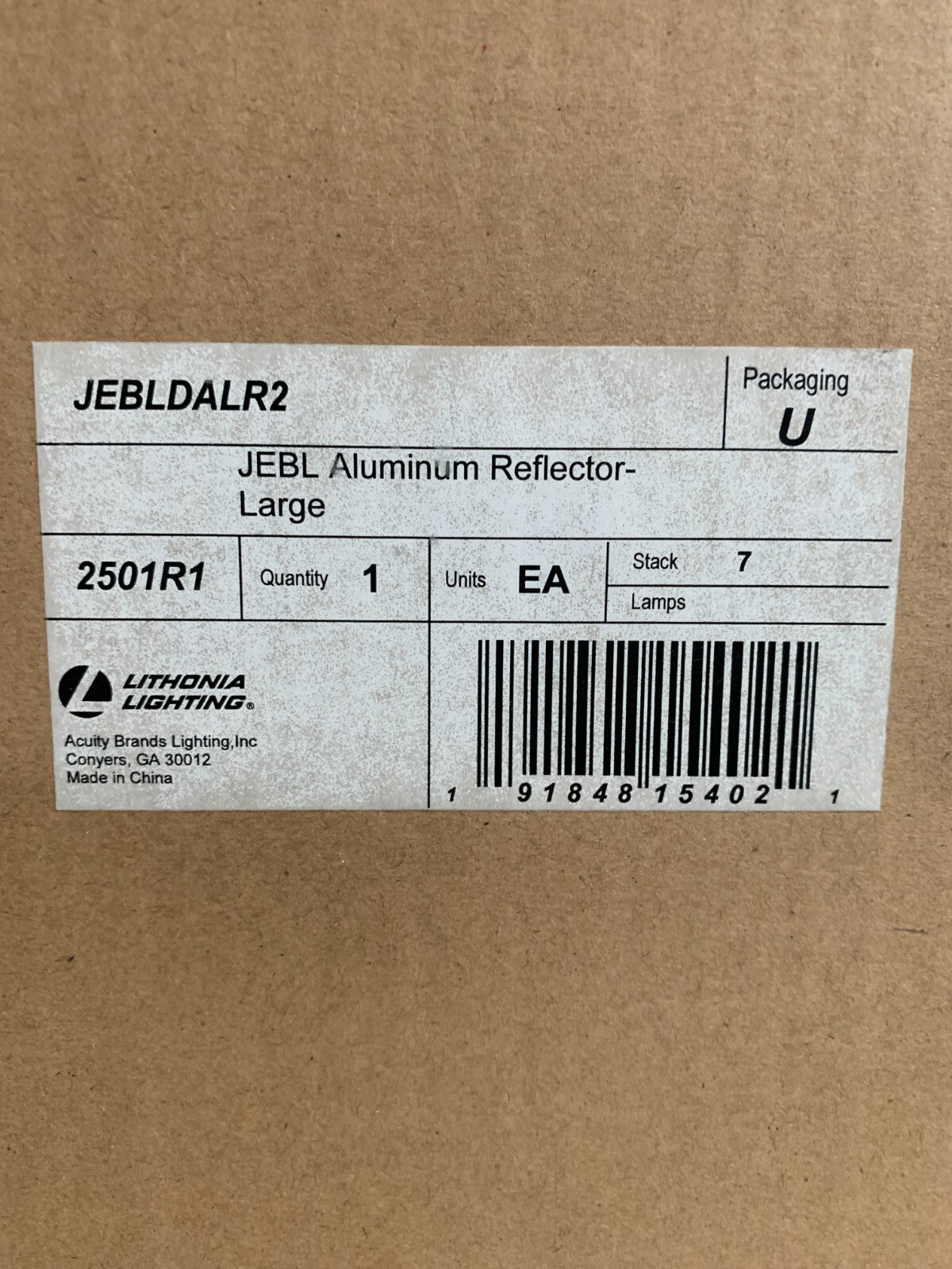LOT OF 2  LITHONIA LIGHTNING ALUMINIUM REFLECTOR JEBLDALRZ