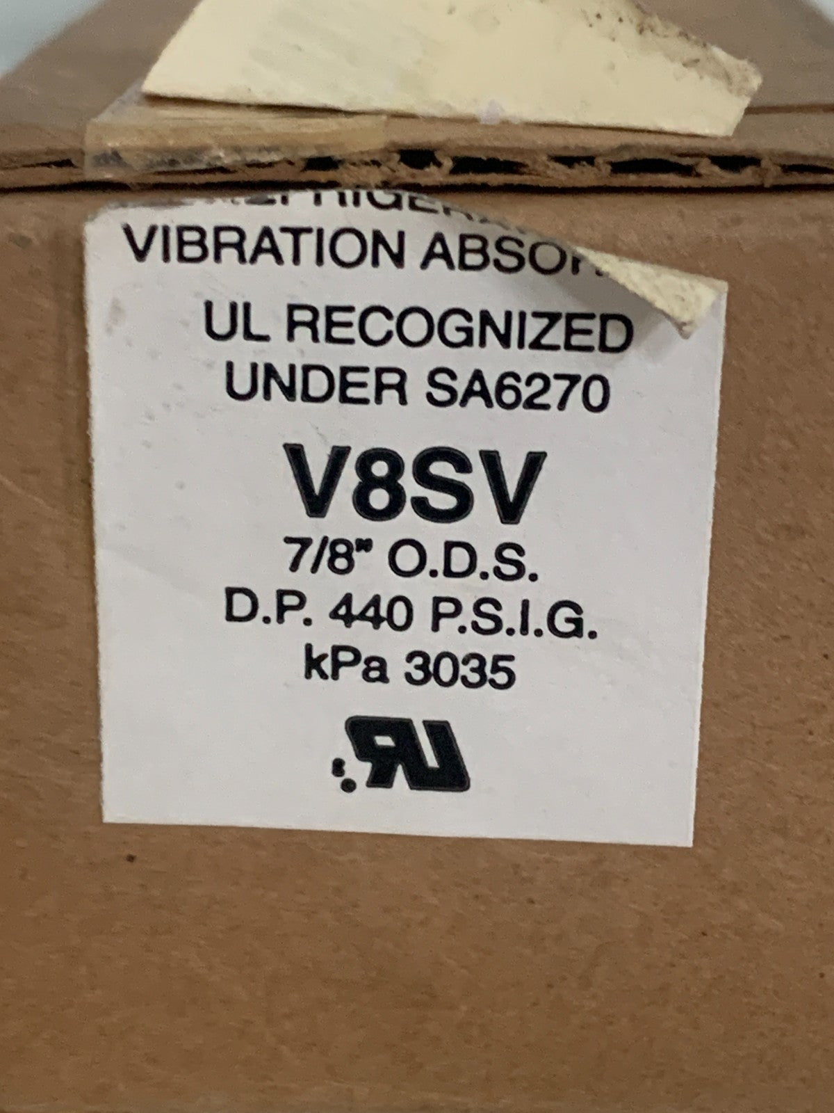 LOT OF 2 SUPERIOR VALVE CO. REFRIGERATION VIBRATION ABSORBER V8SV