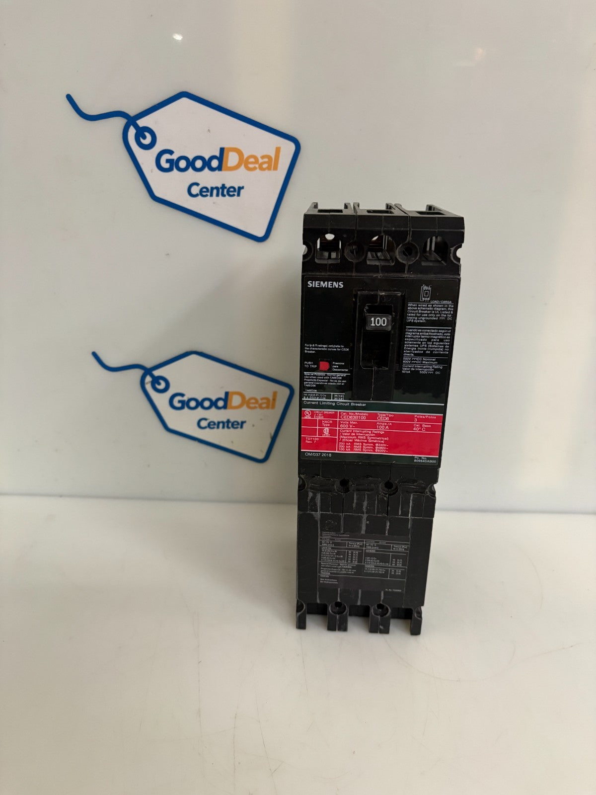 SIEMENS 100 AMP CIRCUIT BREAKER CED 63 B1000