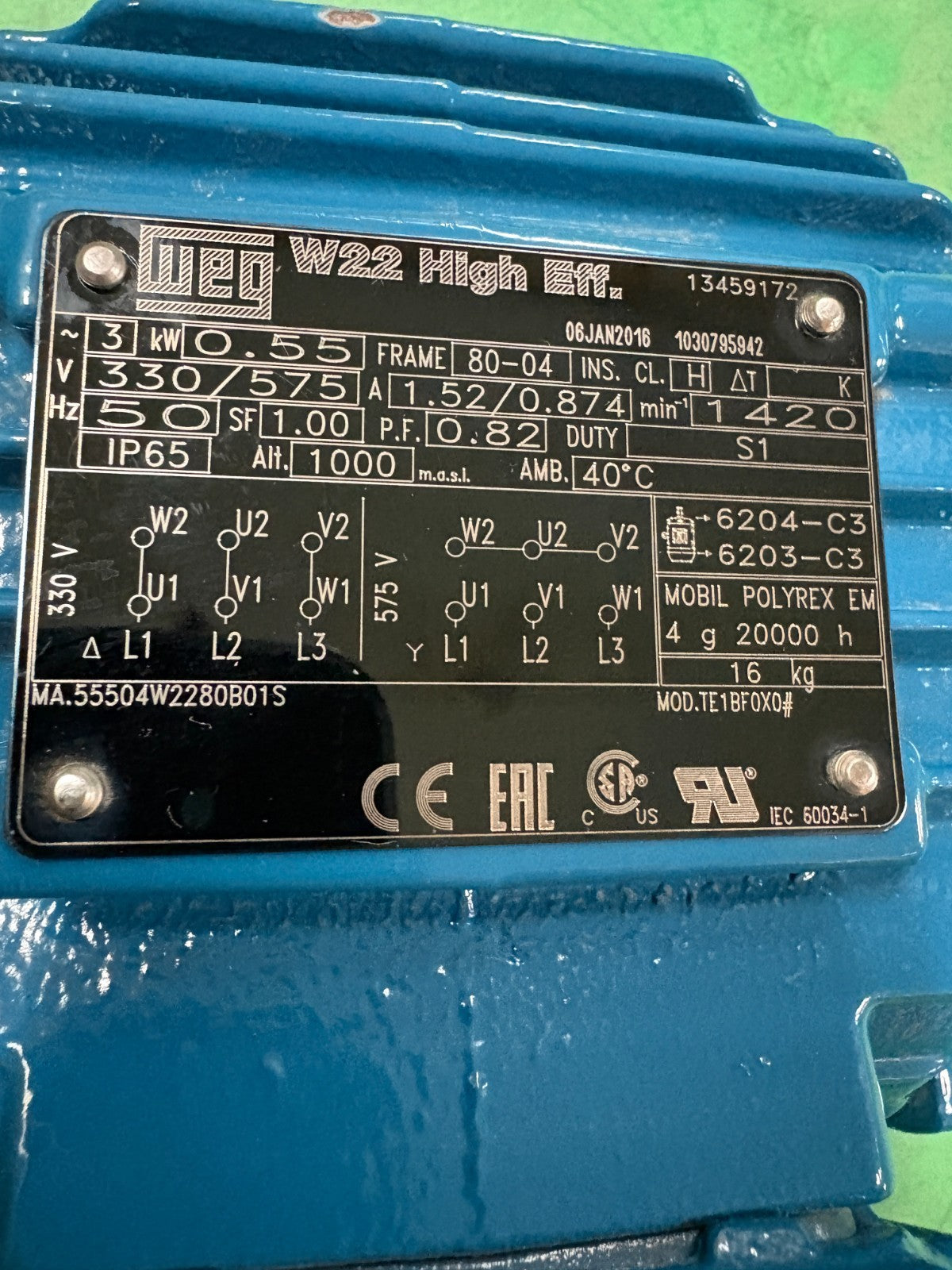 WEG W22 ELECTRIC MOTOR 