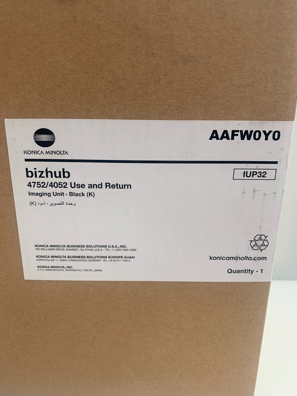 KONICA MINOLTA / Bizhub  IUP32 Imagine Unit / Toner Cartridge 4752/4052  (Black)