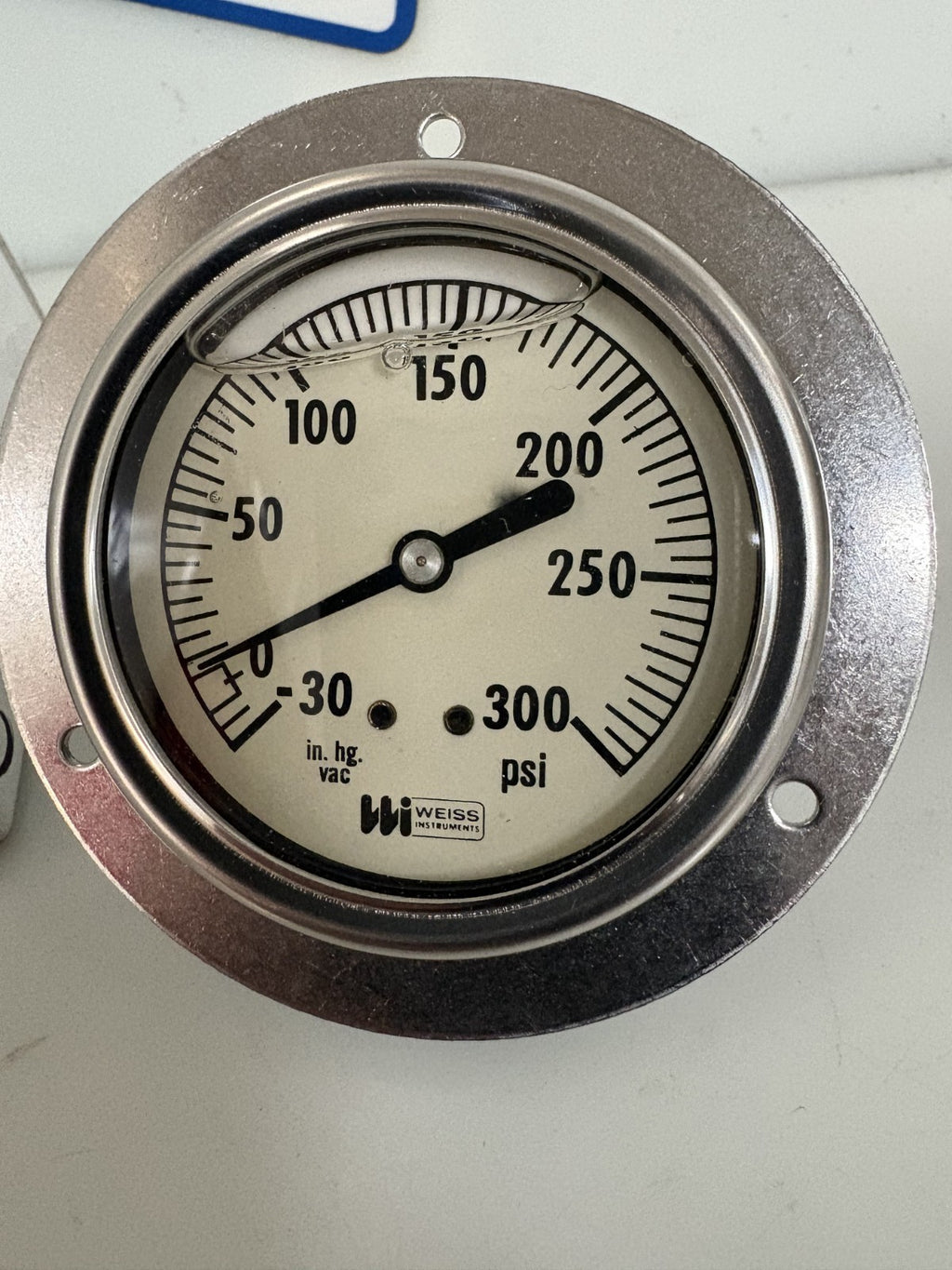 WEISS INSTRUMENT FRONT FLANGE PRESSURE GAUGE 0-300PSI