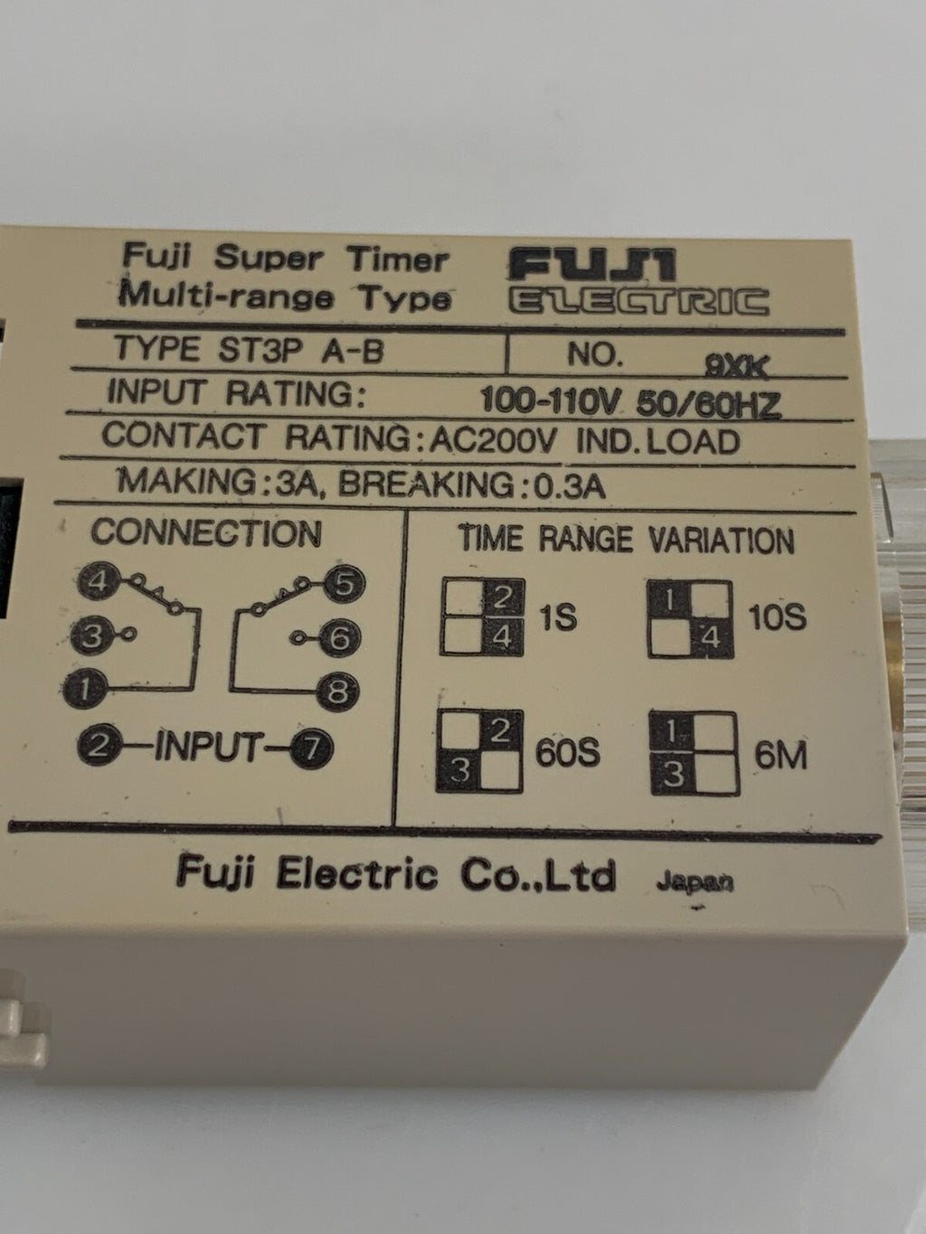FUJI ELECTRIC TIME RELAY ST3P A-B2