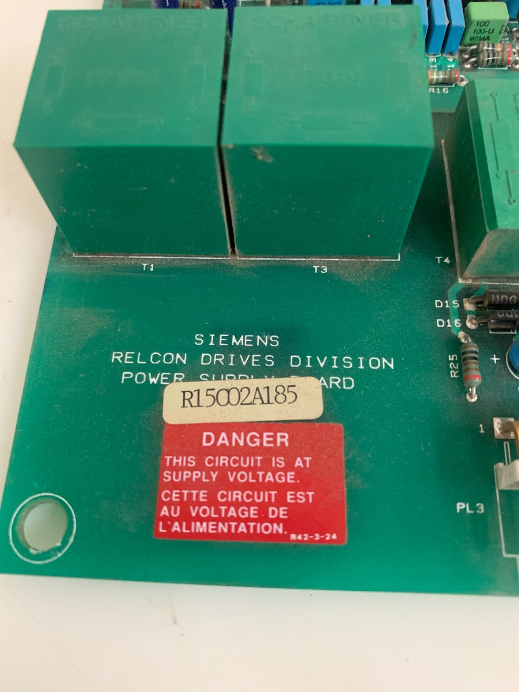 SIEMENS RELCON DRIVES POWER SUPPLY BOARD R1500 2 A185