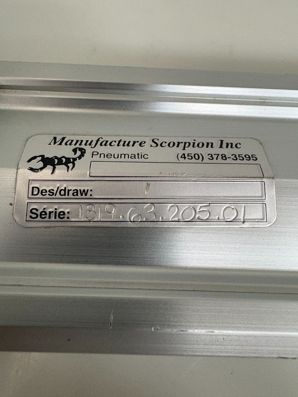 SCORPION PNEUMATIC CYLINDER 1319.63.205.012