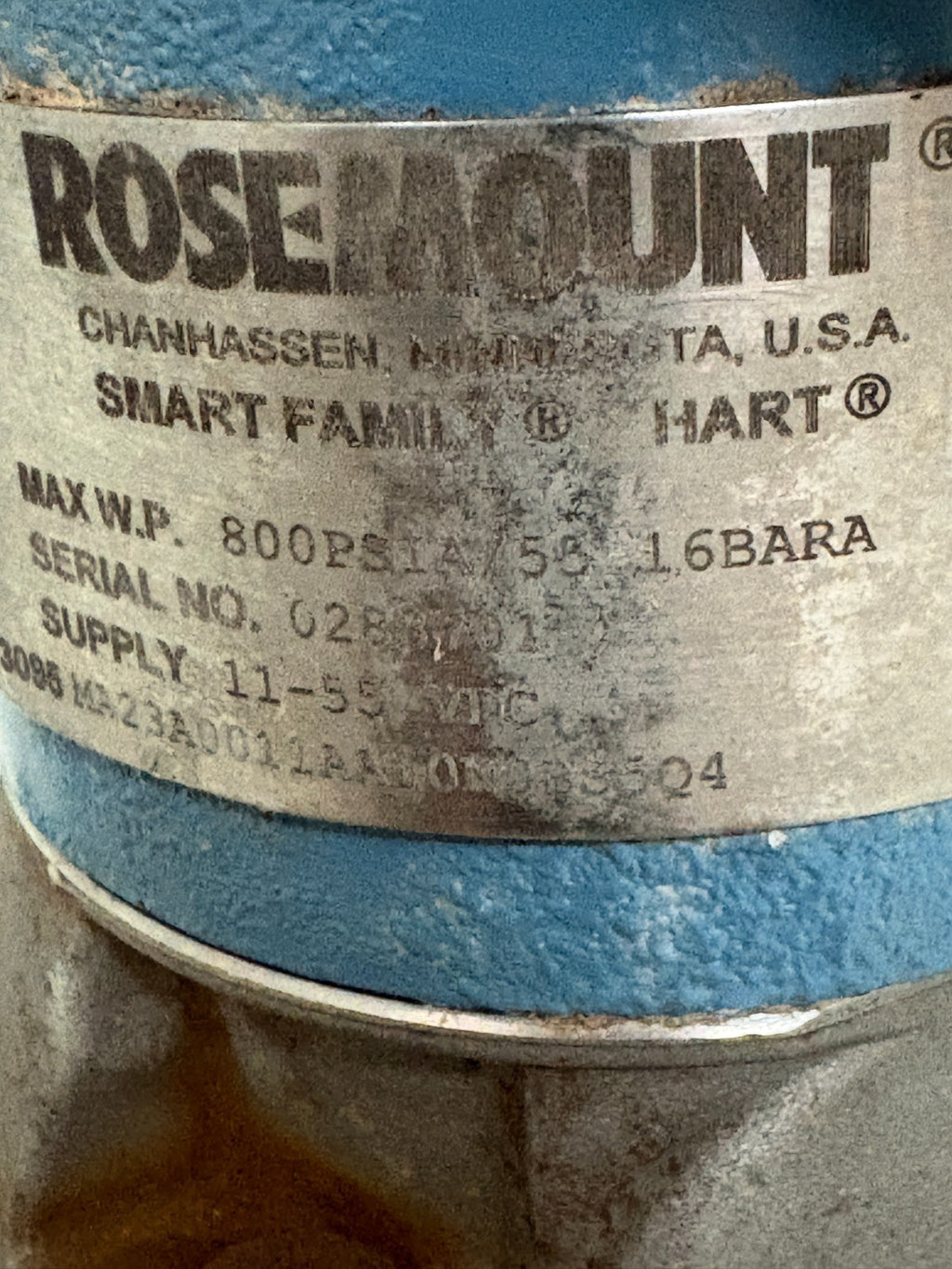 ROSEMOUNT TRANSMITTER 3095MA23A0011AA10N0BS504 W/PRESSURE TRANSMITTER SENSOR3