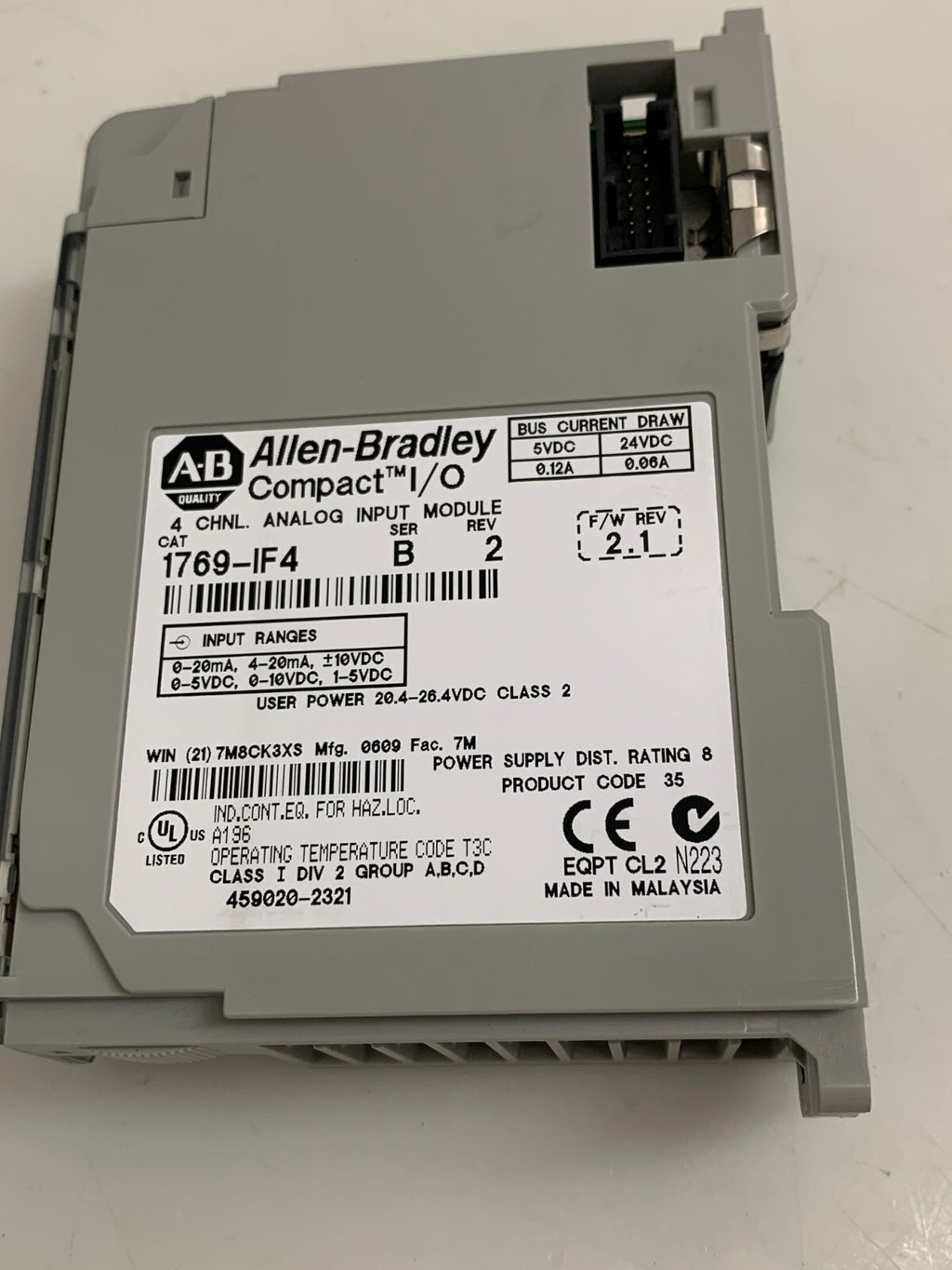 ALLEN BRADLEY  Compact I/O  4 Channel Analog Input Module   1769-IF46
