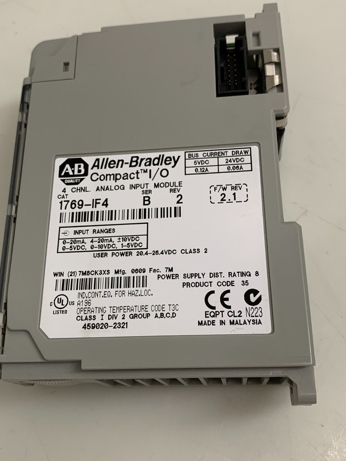 ALLEN BRADLEY  Compact I/O  4 Channel Analog Input Module   1769-IF46