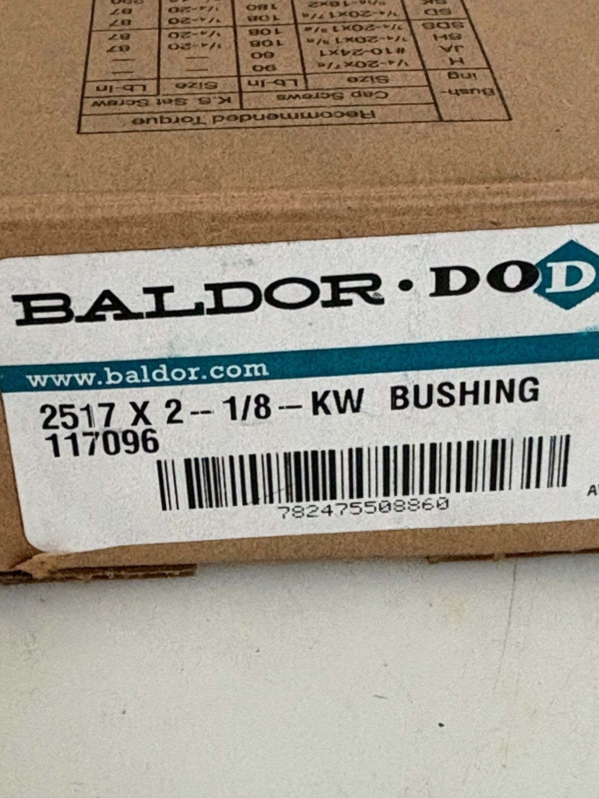 BALDOR DODGE TAPER LOCK BUSHING #117096