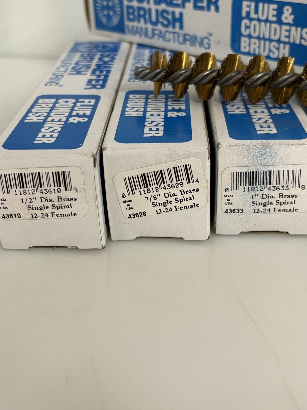 LOT OF 6  SCHAEFER BRUSH BRASS FLUE & CONDENSER BRUSH 436134