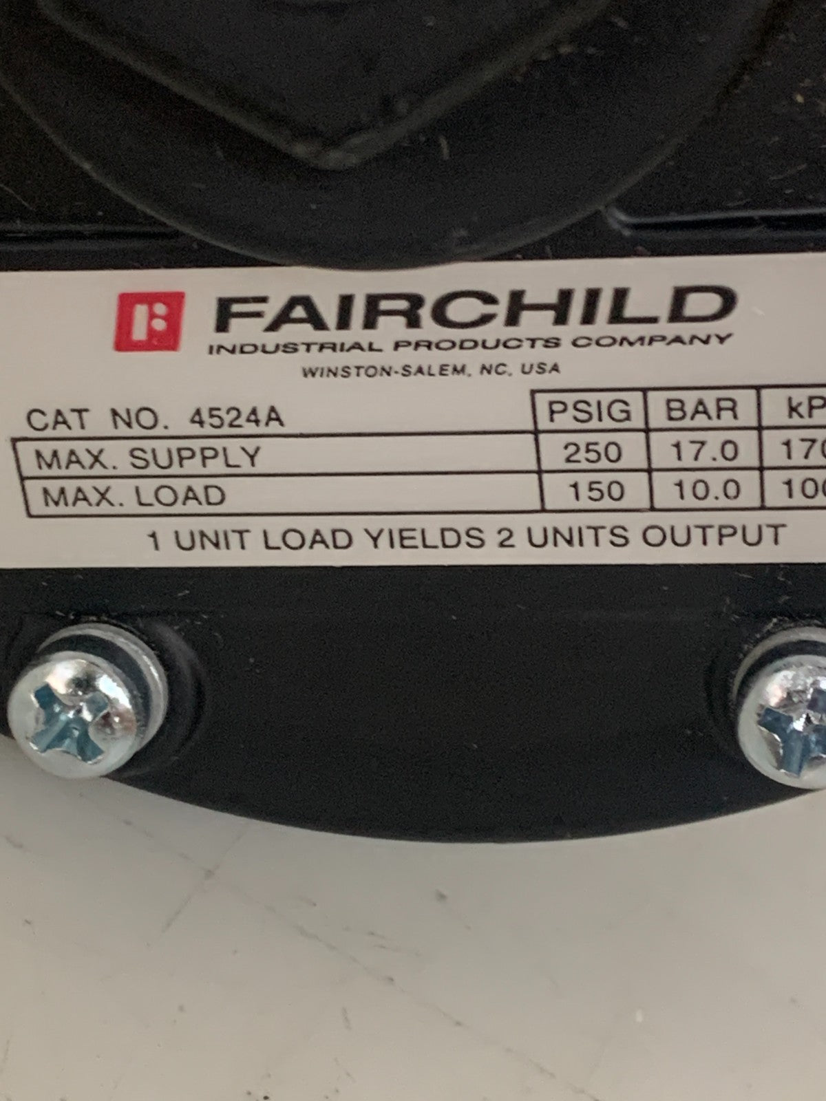 FAIRCHILD PNEUMATIC VOLUME BOOSTER #4524A1