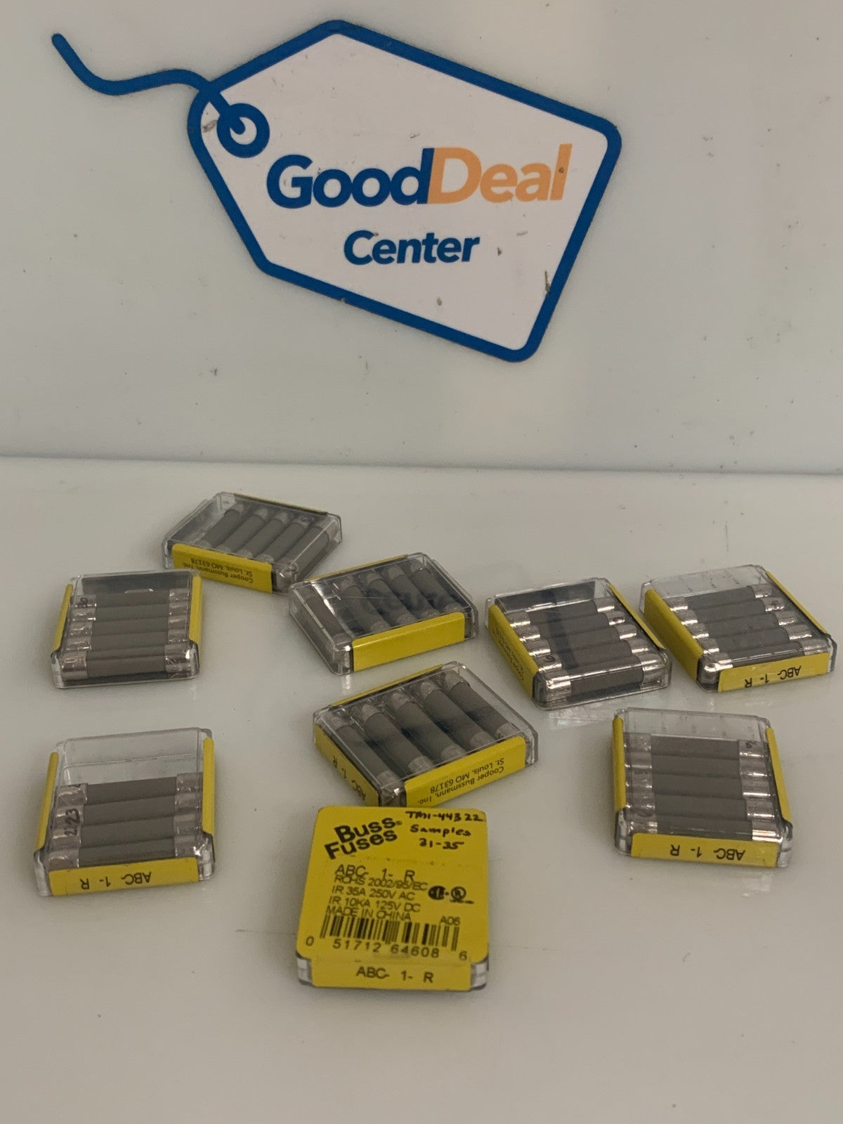 BUSS FUSES ABC-1-R  8 BOX OF 5  1 BOX OF 4  44 FUSES TOTAL