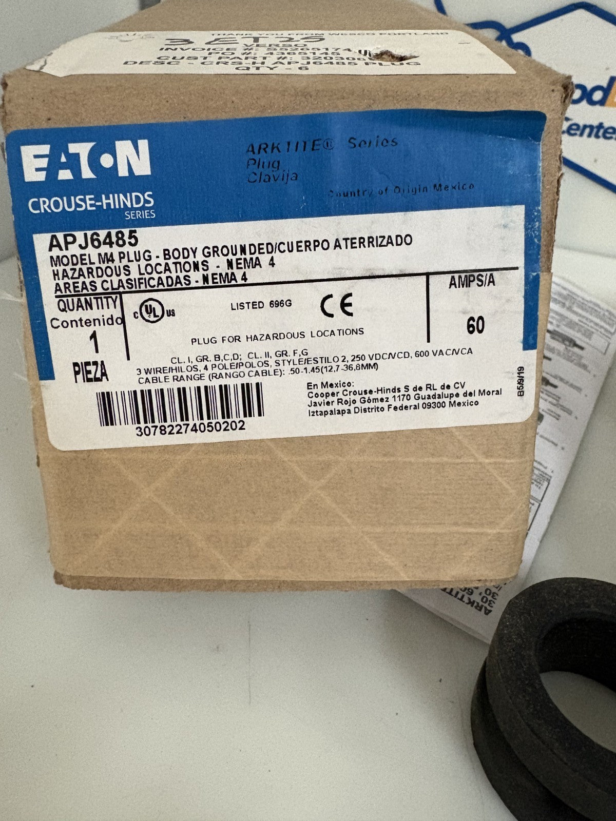 EATON CROUSE-HINDS M4 PLUG 60 AMP #APJ64853